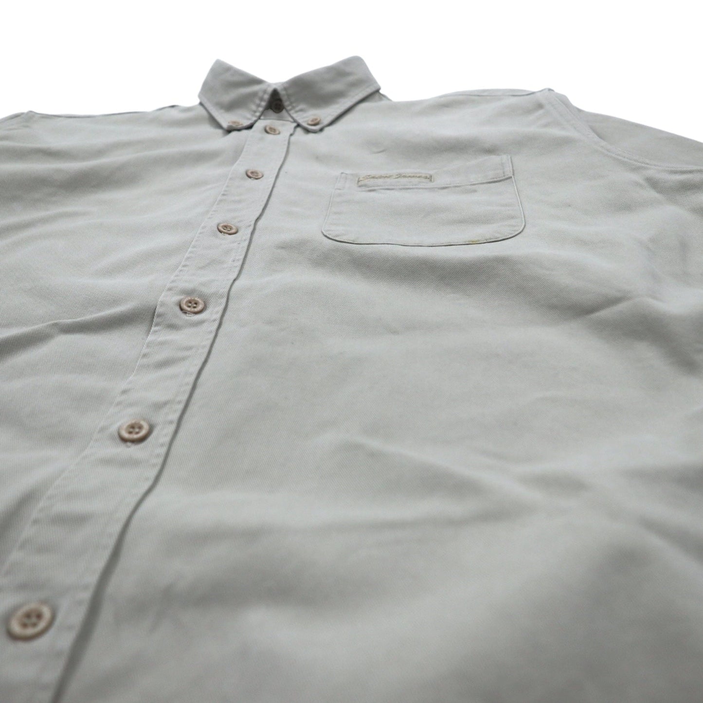 SAINT JAMES ボタンダウン チノワークシャツ M ベージュ コットン