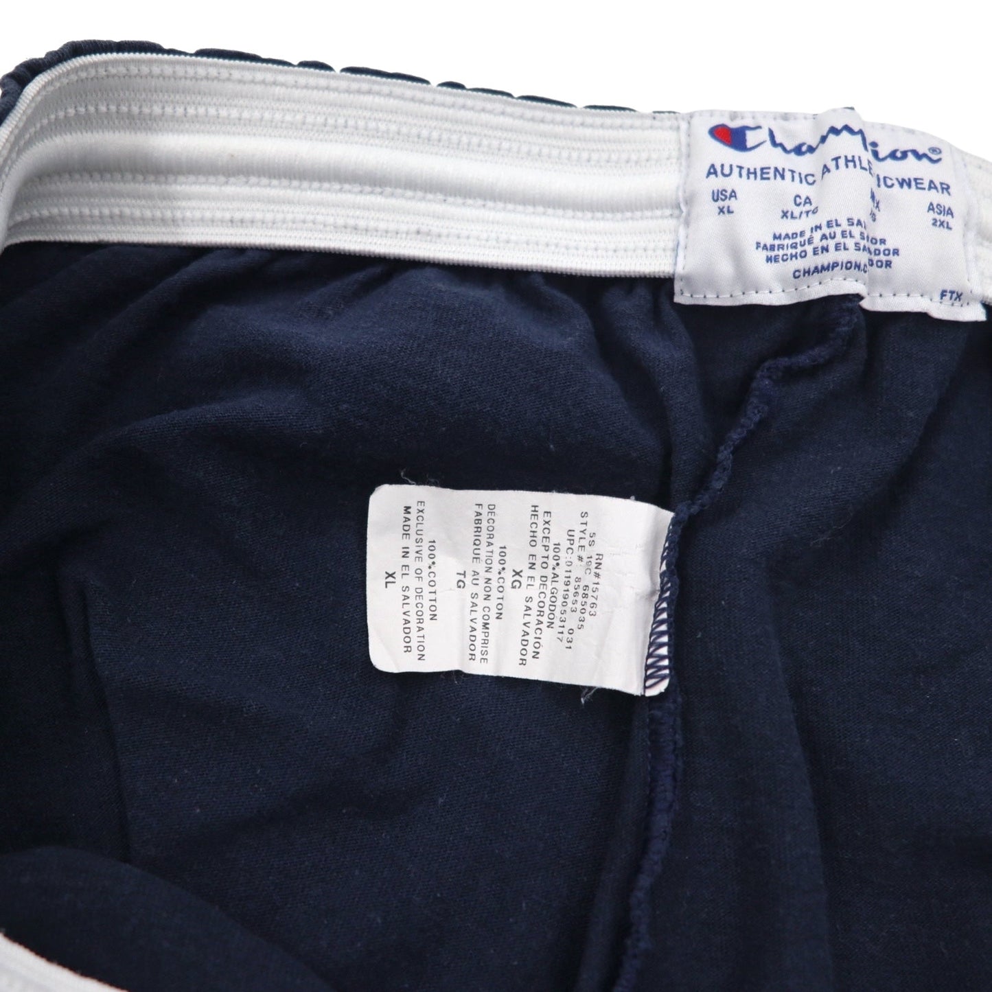 Champion イージー ショートパンツ ハーフパンツ 2XL ネイビー コットン エルサルバドル製
