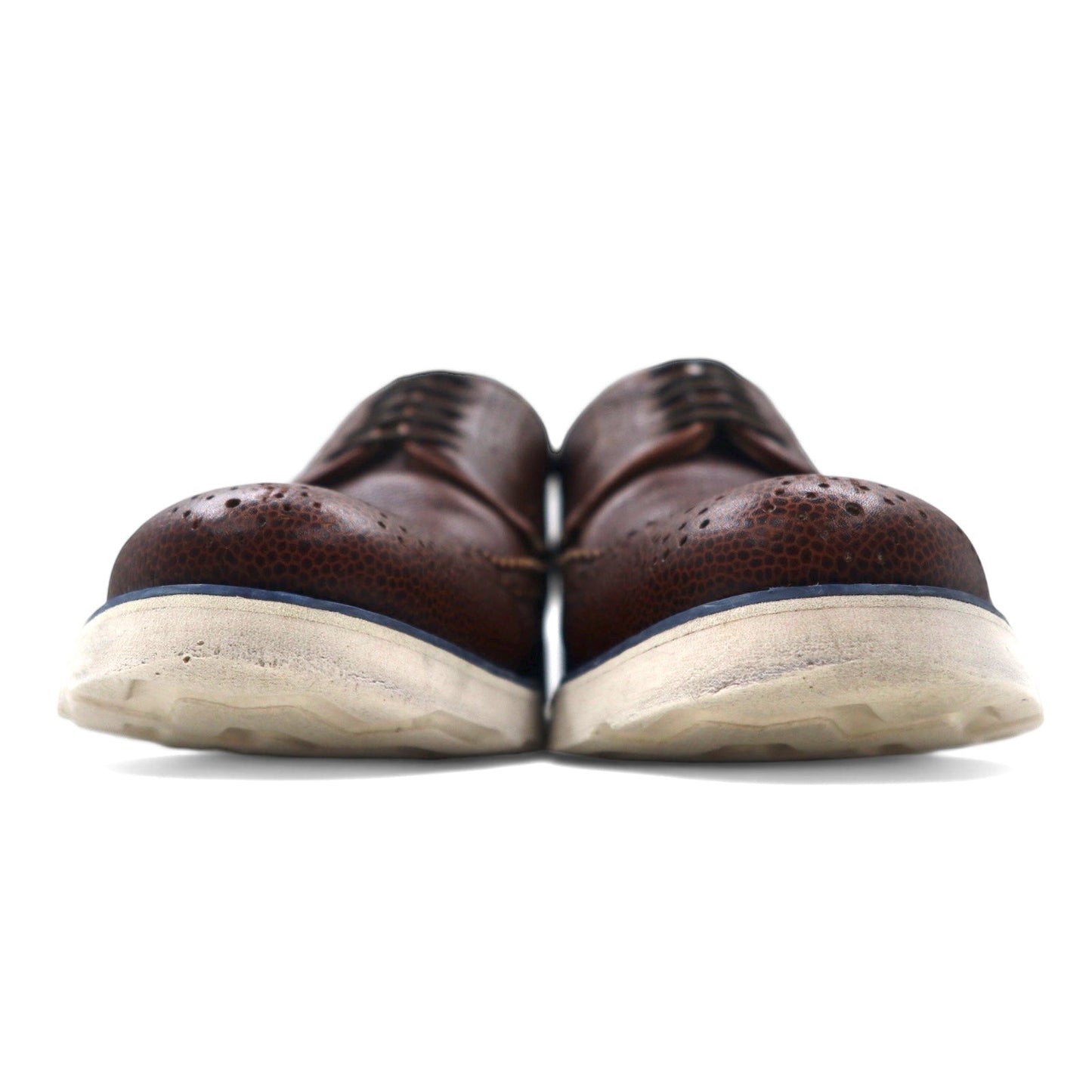 COMME des GARCONS SHIRT ウイングチップ レザーシューズ 27cm ブラウン vibramソール レザー 型押し MORFLEX W19600 MORFLEX