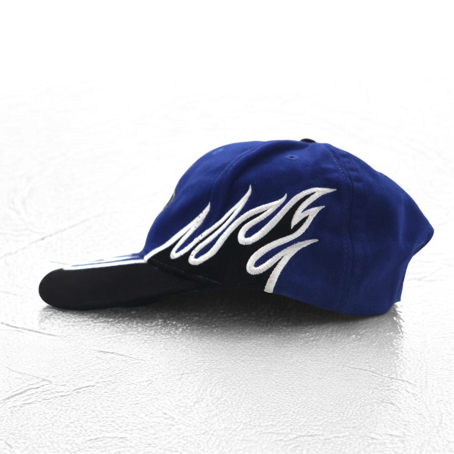 Ford 90年代 ファイヤーパターン 6パネルキャップ FREE ベルト ブルー ブラック レーシング