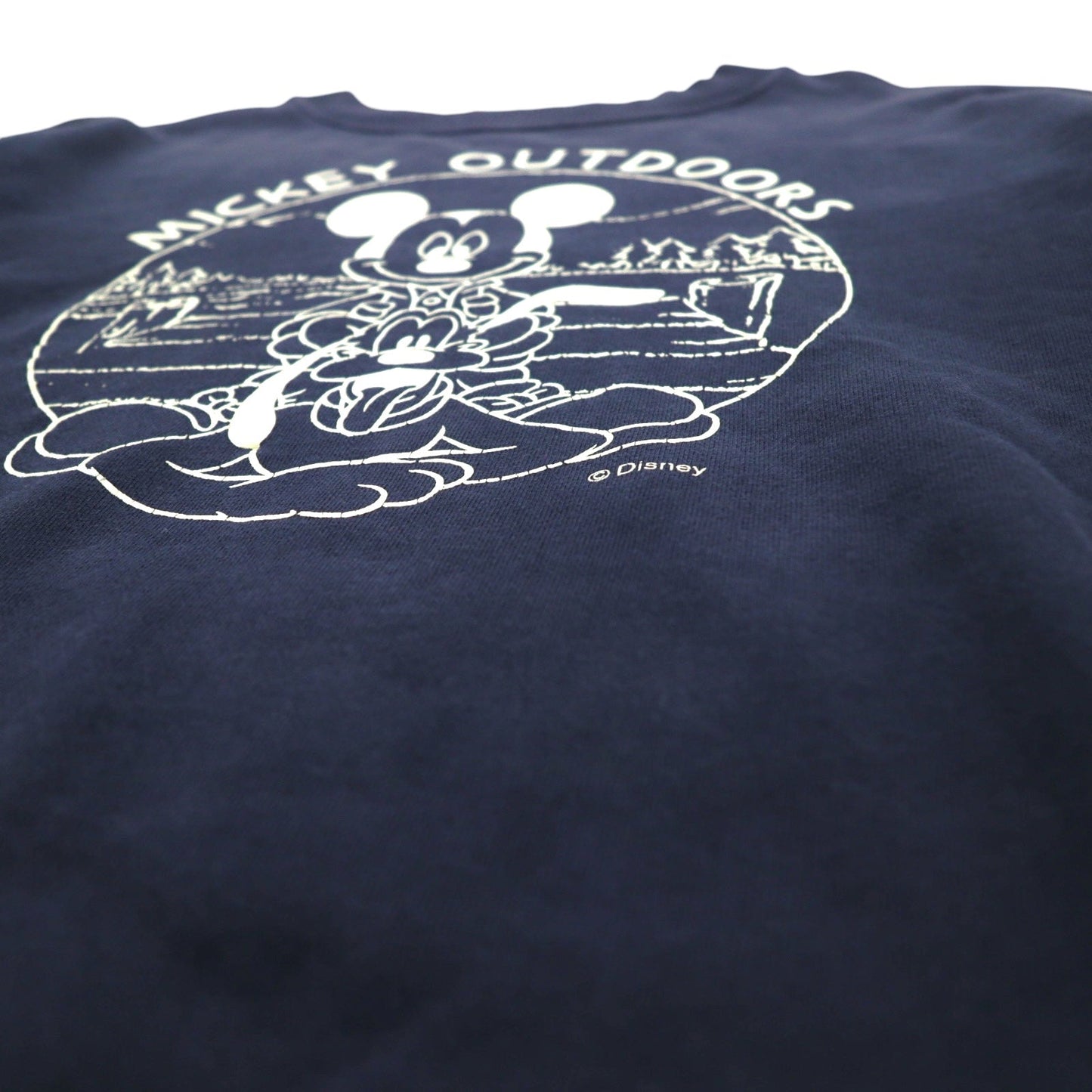 90年代 LOGOS × Disney キャラクタープリント スウェット S ネイビー ミッキー MICKEY OUTDOORS
