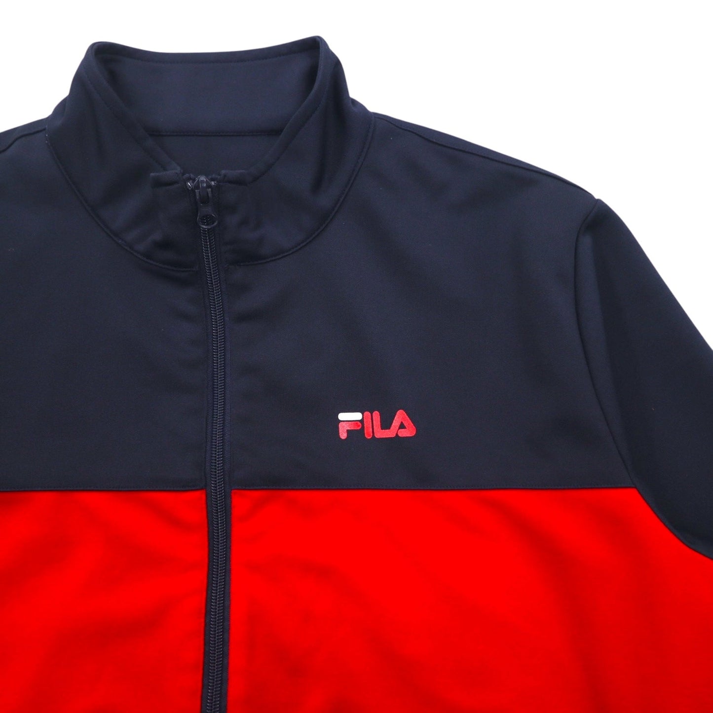 FILA トラックジャケット ジャージ セットアップ L ネイビー レッド ポリエステル