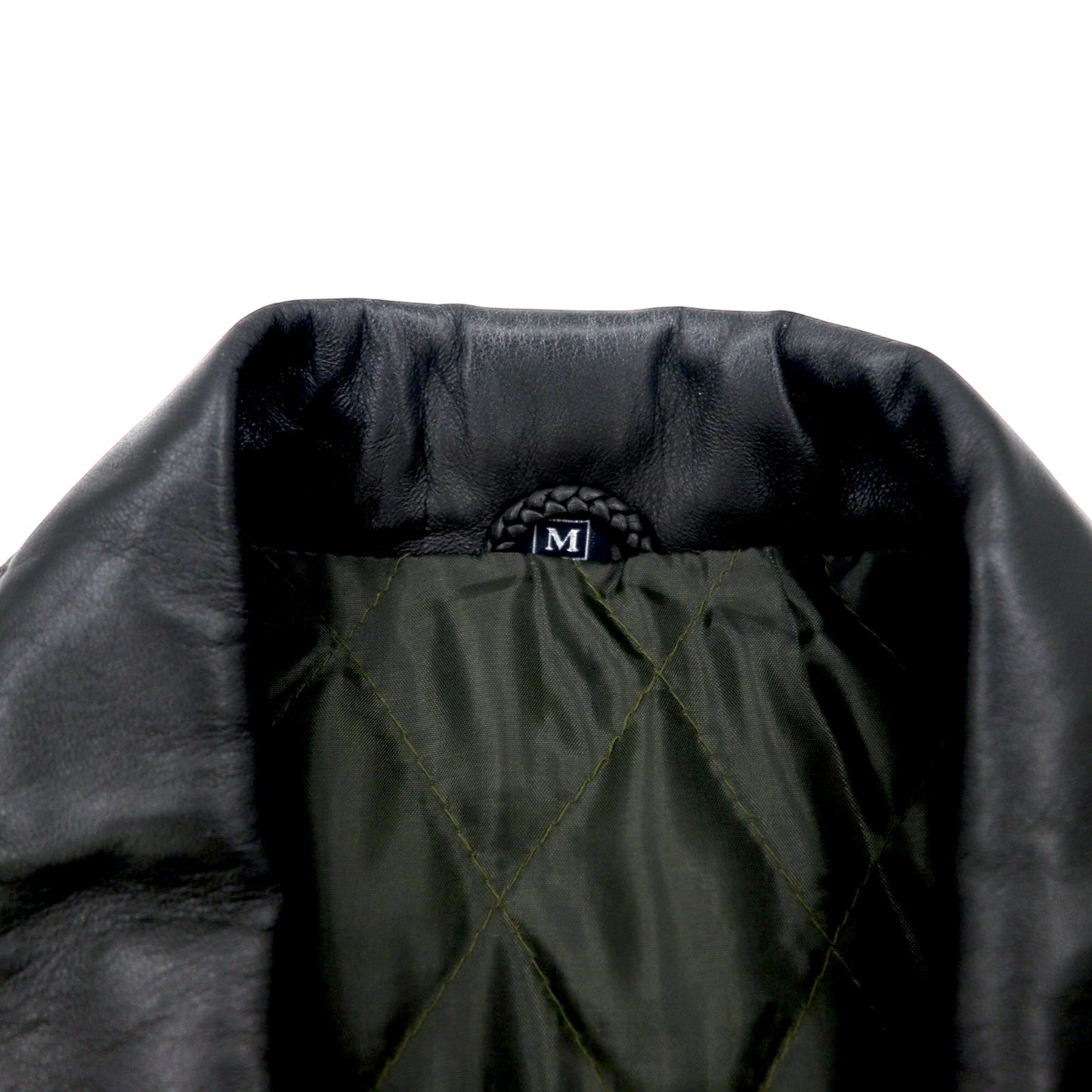 VINTAGE LEATHER COAT 90年代 ラムレザー カーコート M ブラウン 羊革 キルティングライナー ドローコード