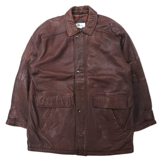 SAN MIRAGE ラムレザー カーコート 2L ブラウン 羊革 キルティングライナー