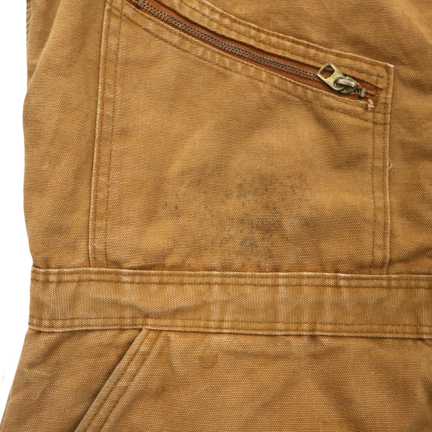 carhartt 70年代 USA製 ダック パデット オールインワン つなぎ L キャメル キルティングライナー GRIPPER ZIPPER 996QZ