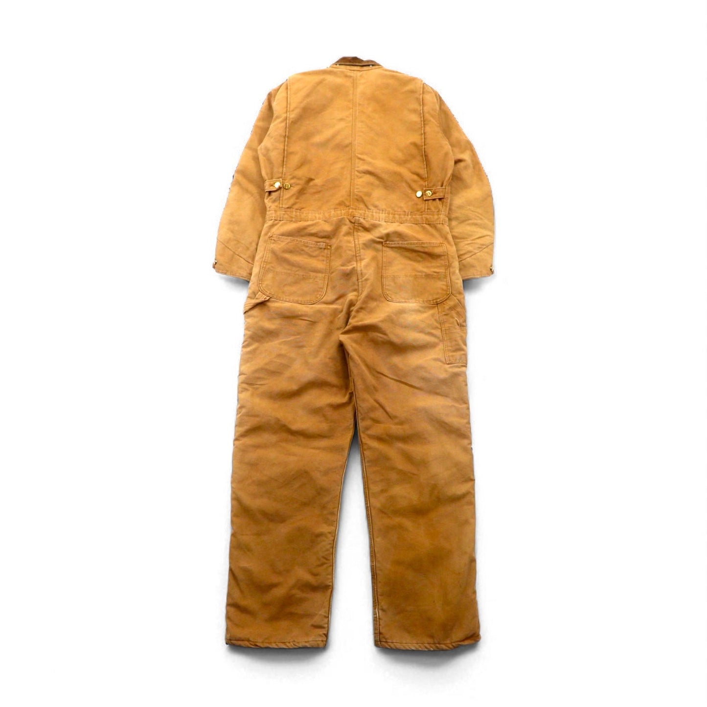 carhartt 70年代 USA製 ダック パデット オールインワン つなぎ L キャメル キルティングライナー GRIPPER ZIPPER 996QZ