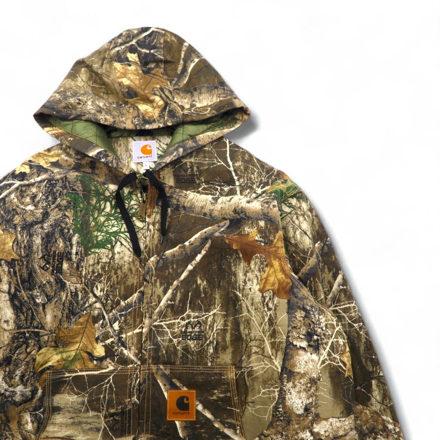 carhartt リメイク 再構築 リアルツリーカモ アクティブジャケット パーカー L カーキ コットン