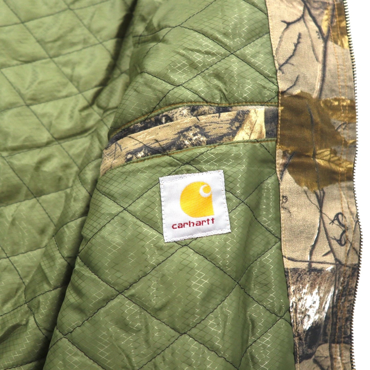 carhartt リメイク 再構築 リアルツリーカモ アクティブジャケット パーカー L カーキ コットン