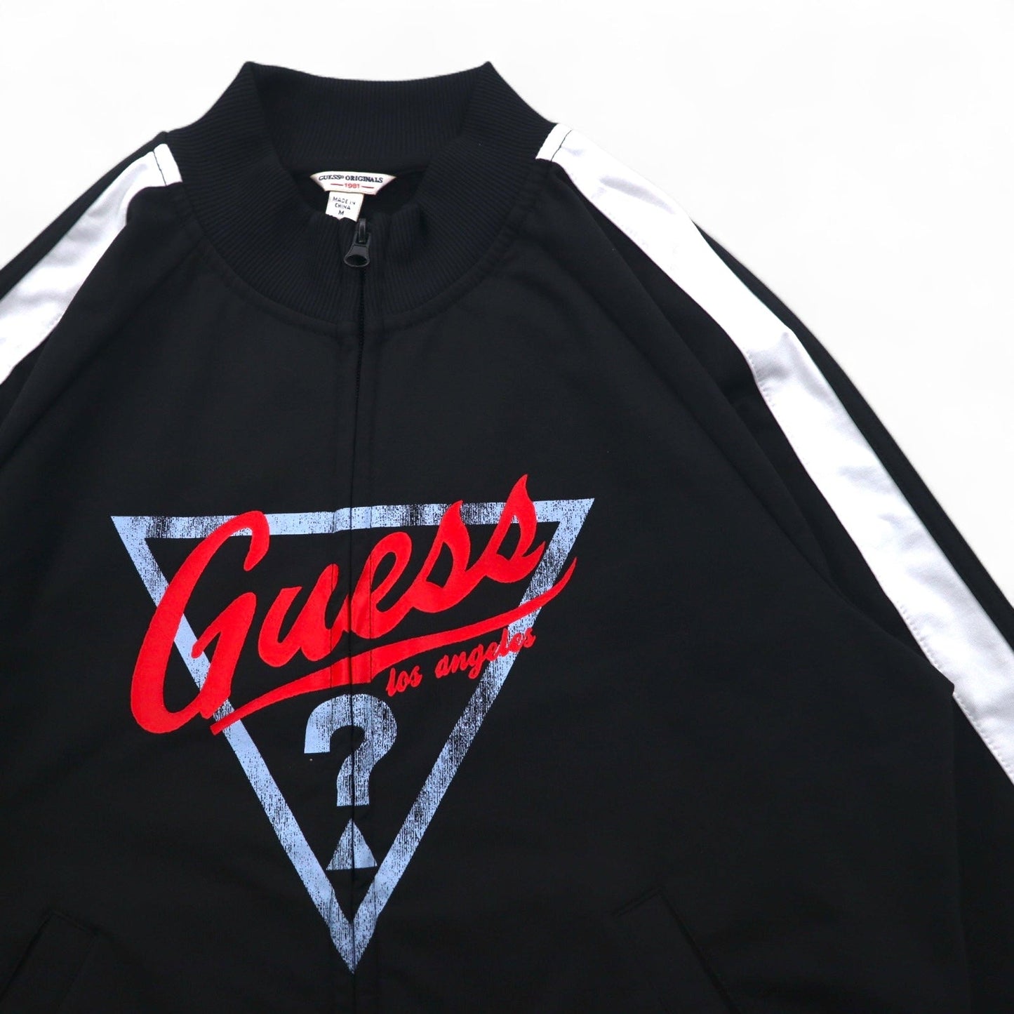 GUESS ORIGINALS トラックジャケット ジャージ M ブラック サイドライン ロゴプリント