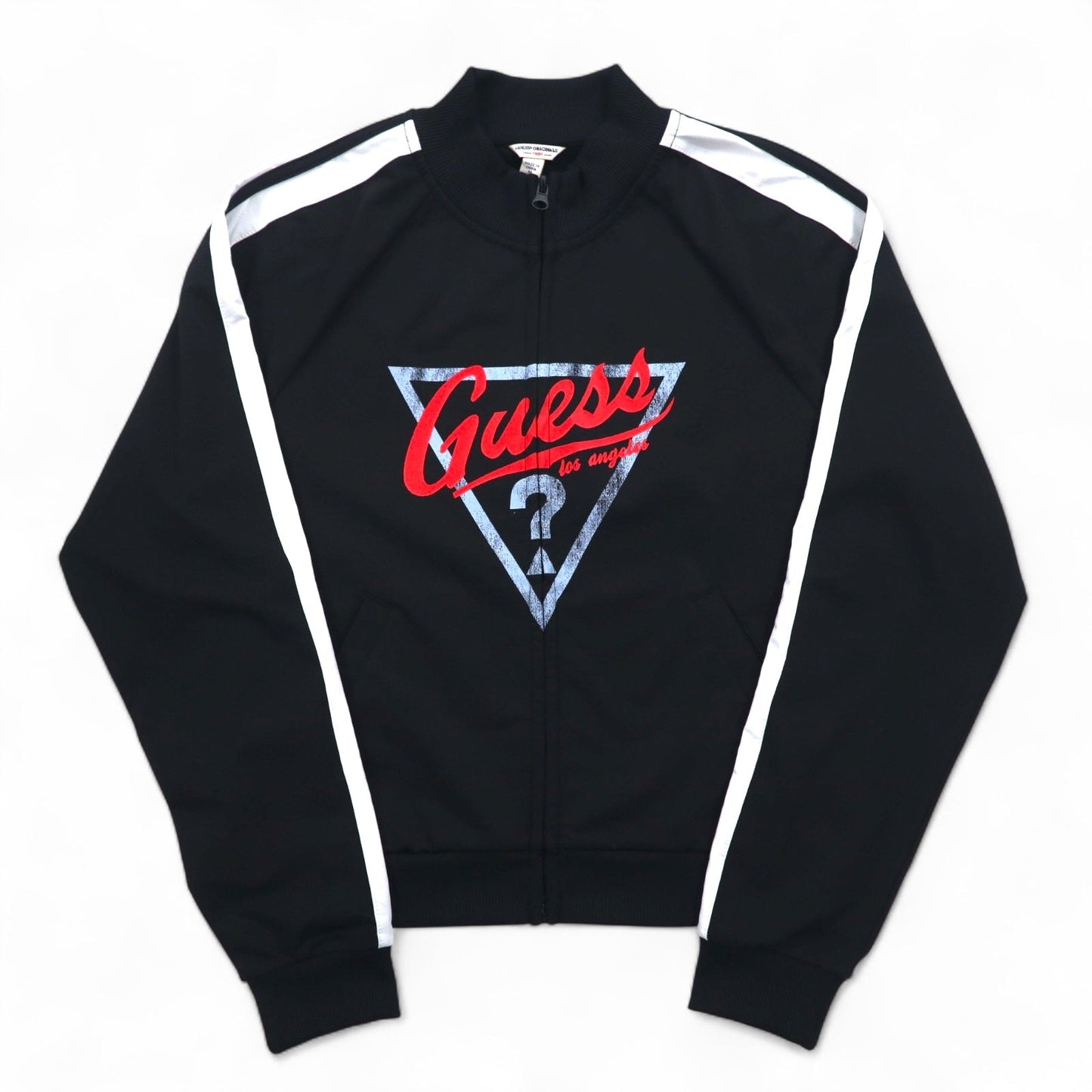 GUESS ORIGINALS トラックジャケット ジャージ M ブラック サイドライン ロゴプリント