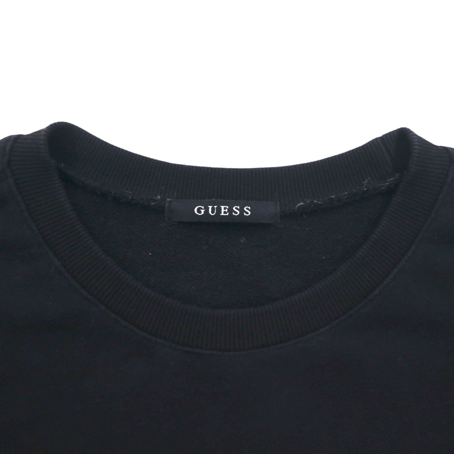 GUESS トライアングルロゴ プリント スウェット L ブラック コットン