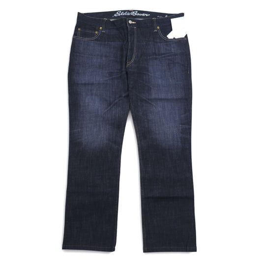 Eddie Bauer リジッド デニムパンツ XL インディゴ ブルー USA製コットン 未使用品
