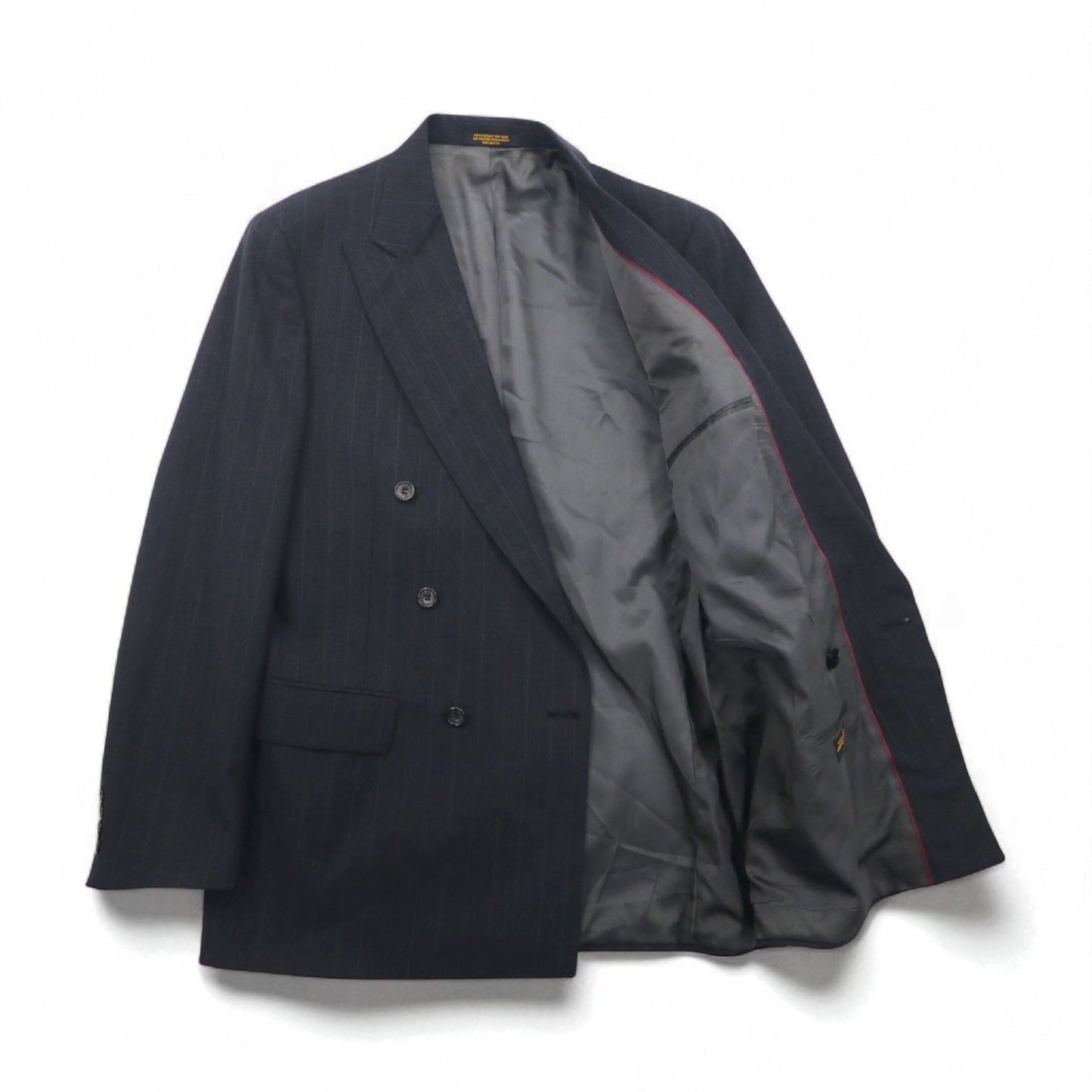 Vintage 80s USA Made Pinstripe Double Breasted Blazer Jacket EVAN PICONE 80年代 USA製 ダブル テーラードジャケット ブレザー L ユニオンメイド ACTWUタグ TAILORED FOR FOLEYS