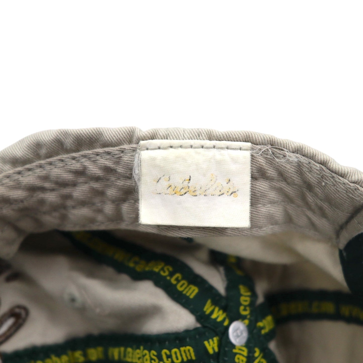 Cabela's 6パネルキャップ FREE ベルト ベージュ コットン ロゴ刺繍