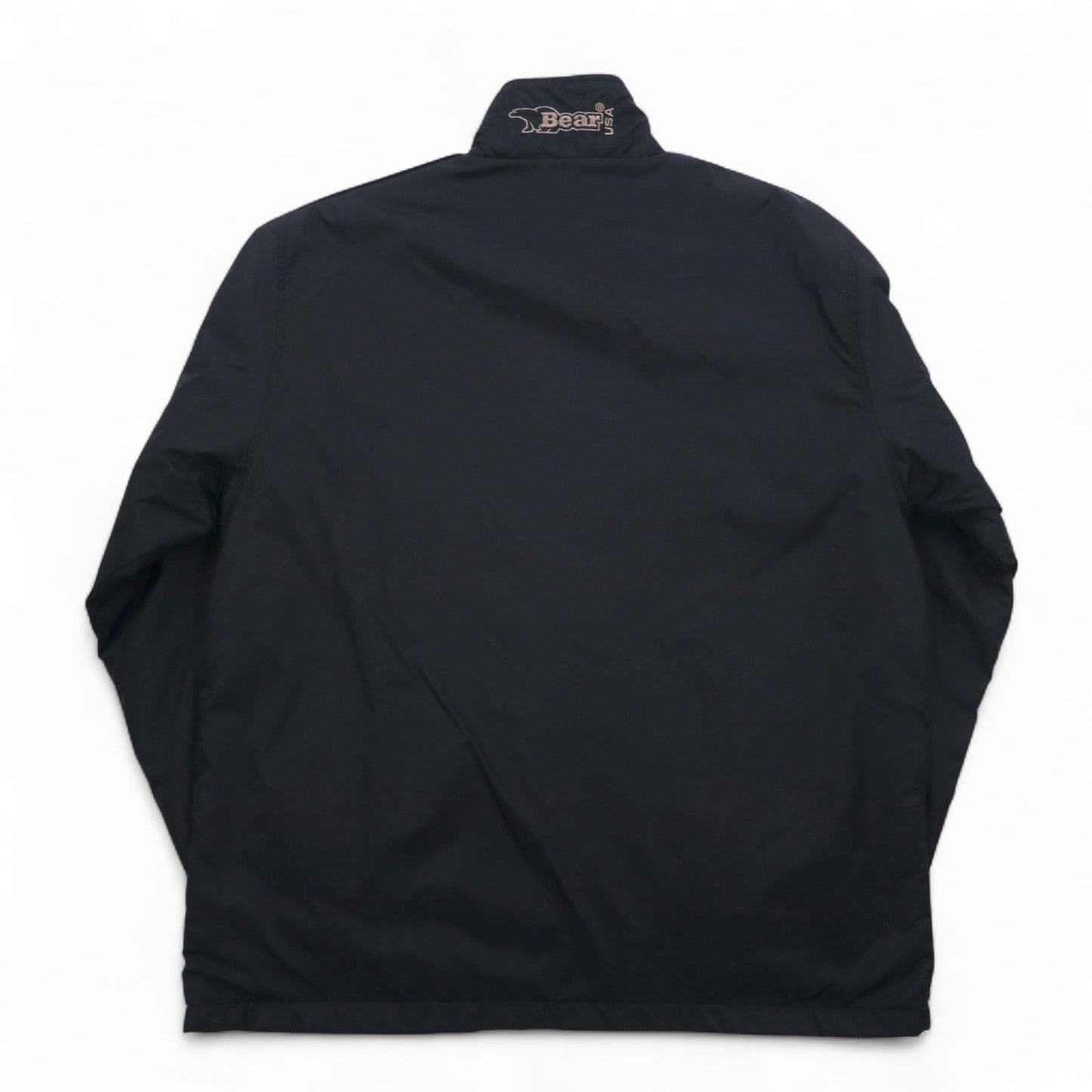 Bear USA 90年代 スタンドカラー ナイロンジャケット ジャージ XL ブラック ロゴテープ サイドライン