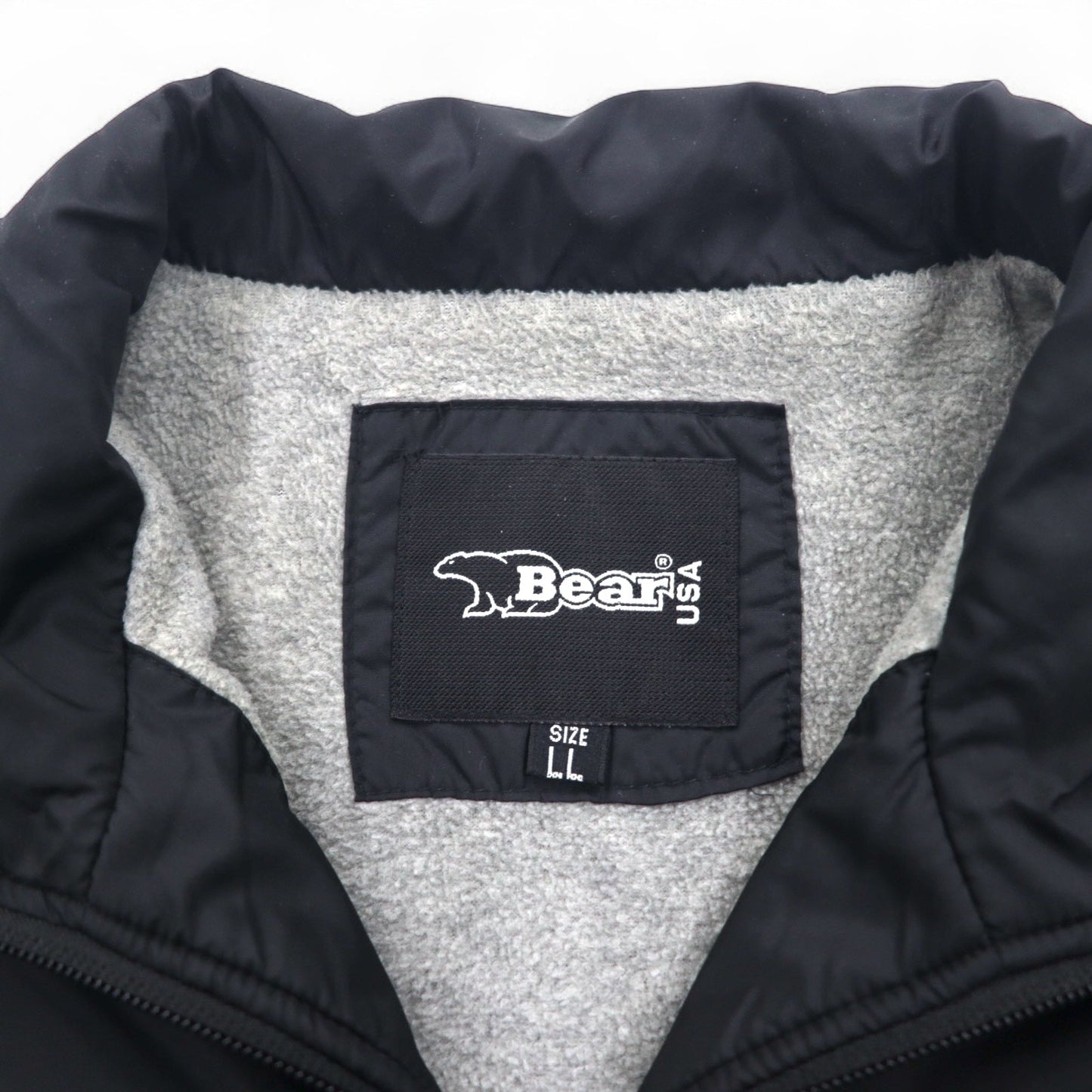 Bear USA 90年代 スタンドカラー ナイロンジャケット ジャージ XL ブラック ロゴテープ サイドライン
