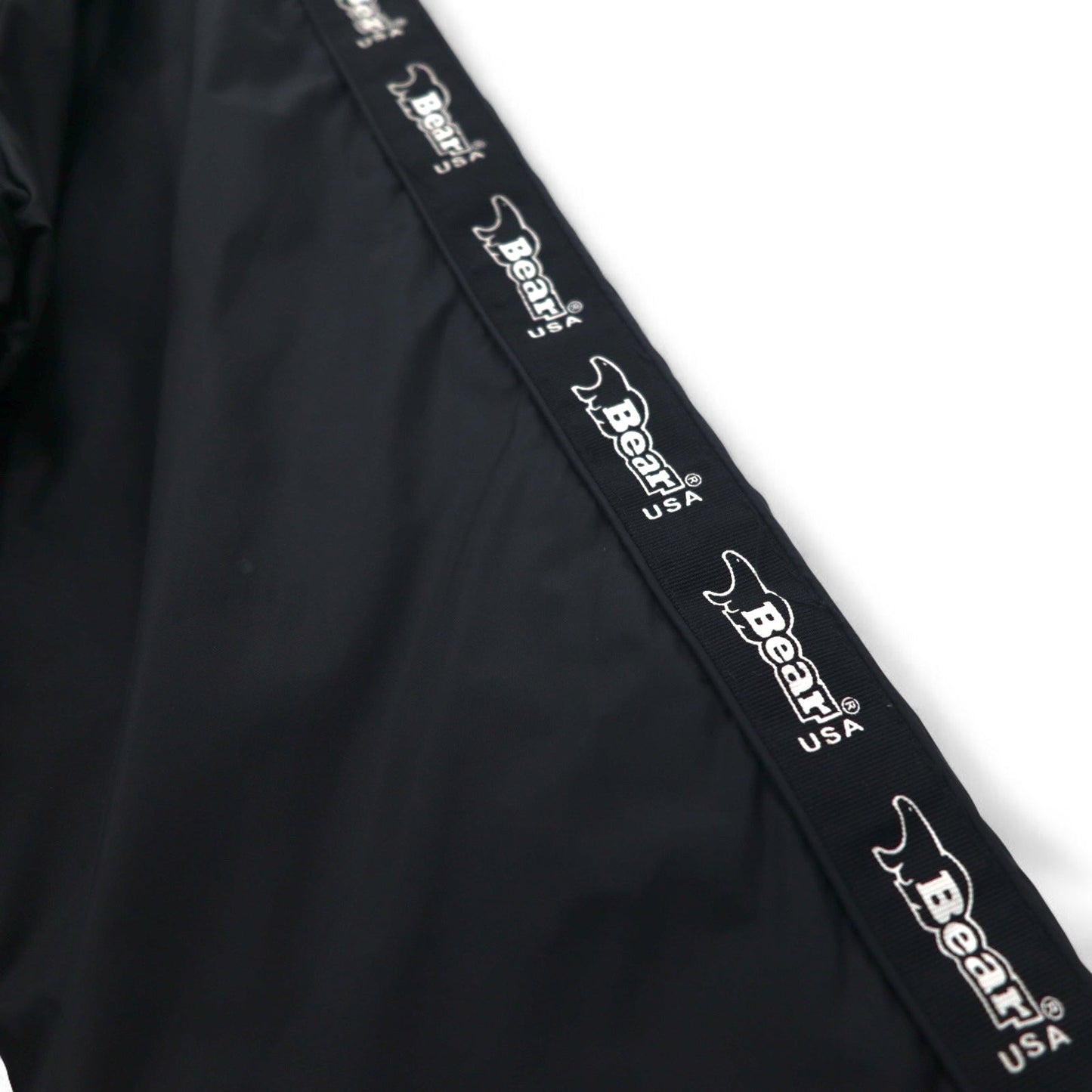 Bear USA 90年代 スタンドカラー ナイロンジャケット ジャージ XL ブラック ロゴテープ サイドライン