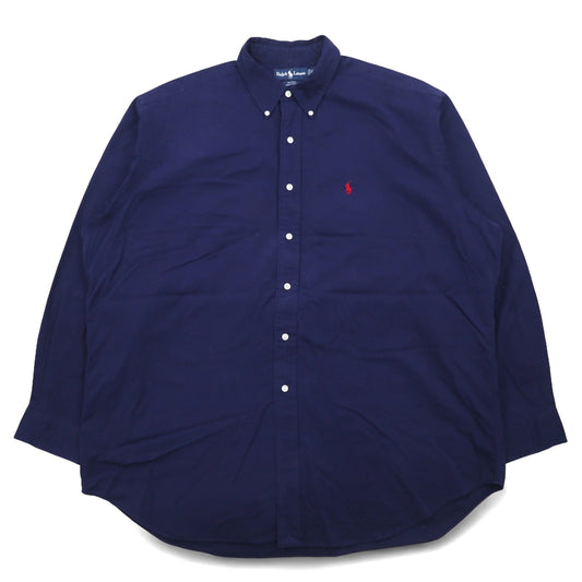 RALPH LAUREN 90年代 BLAKE ビッグサイズ ボタンダウンシャツ XL ネイビー スモールポニー刺繍