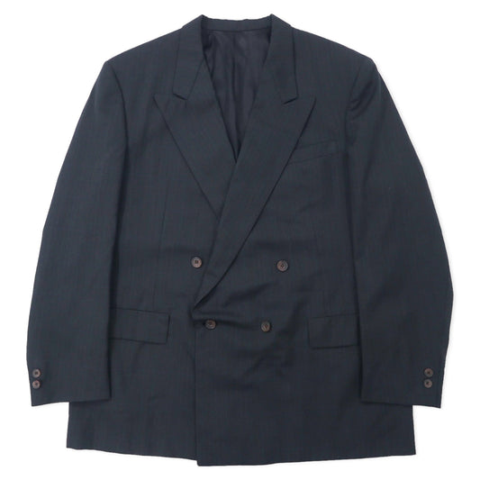 Christian Dior MONSIEUR USA製 ダブル テーラードジャケット XL グレー ストライプ ウール オールド UNION MADE