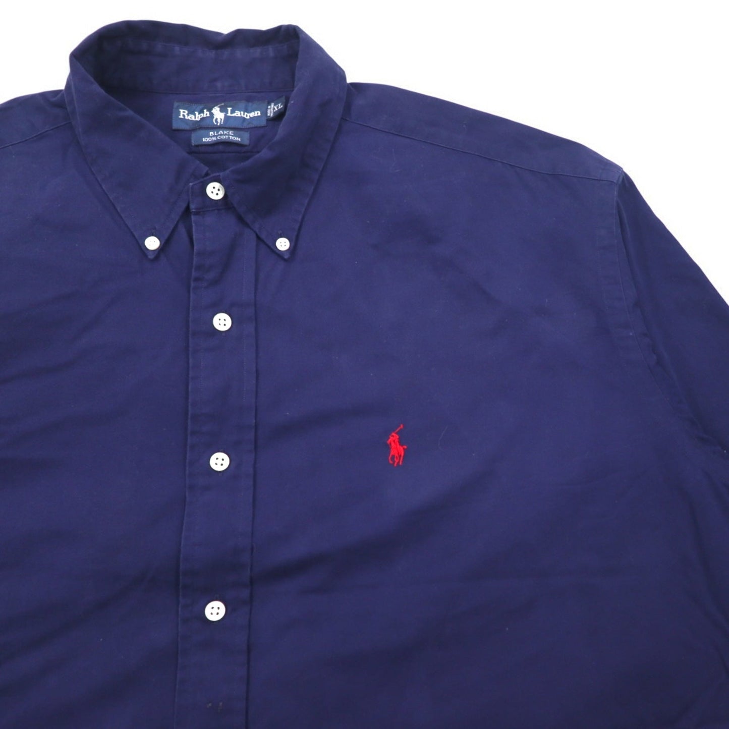 RALPH LAUREN 90年代 BLAKE ビッグサイズ ボタンダウンシャツ XL ネイビー スモールポニー刺繍