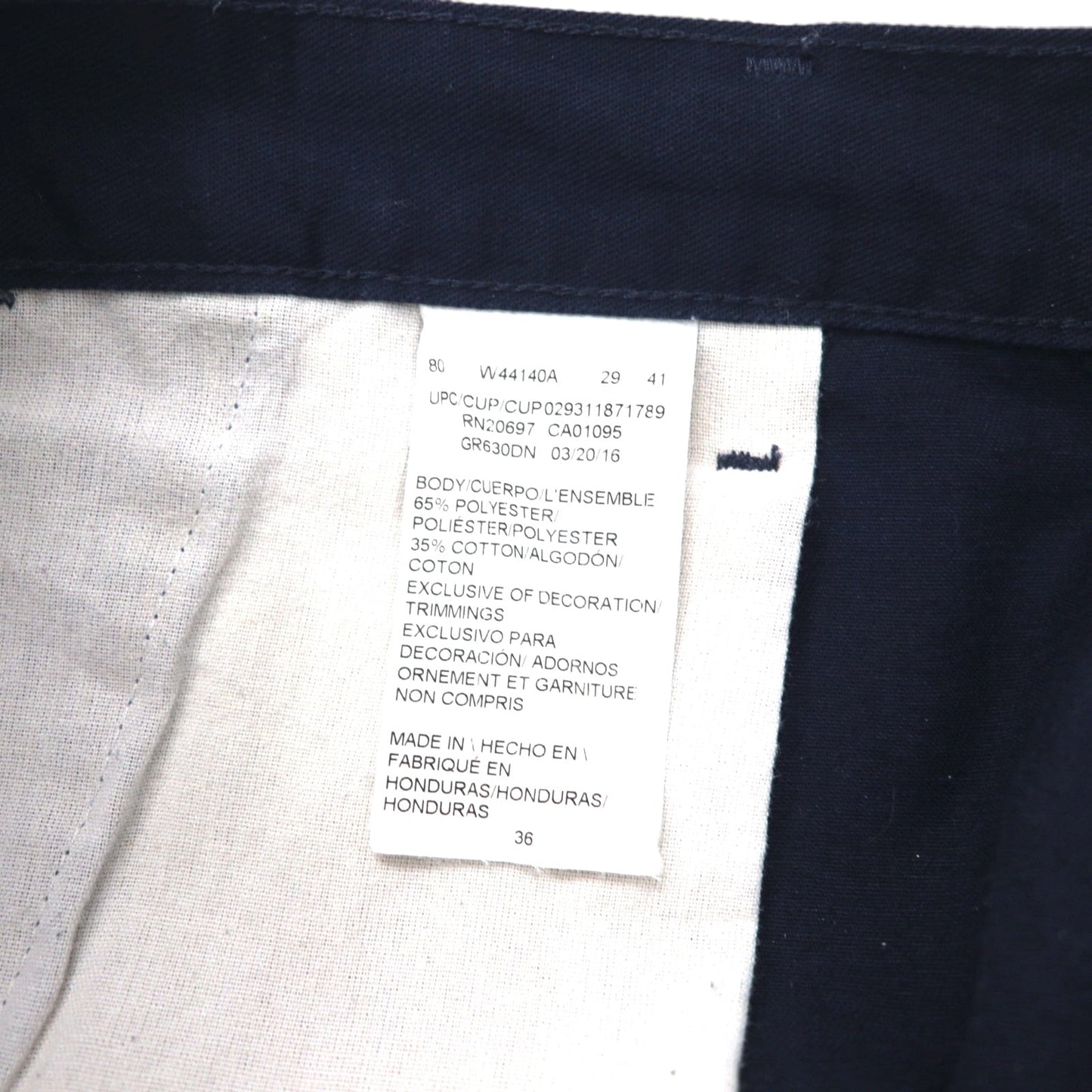 Dickies T/Cツイル ショート ワークパンツ ハーフパンツ XL ネイビー ポリエステル コットン GR360