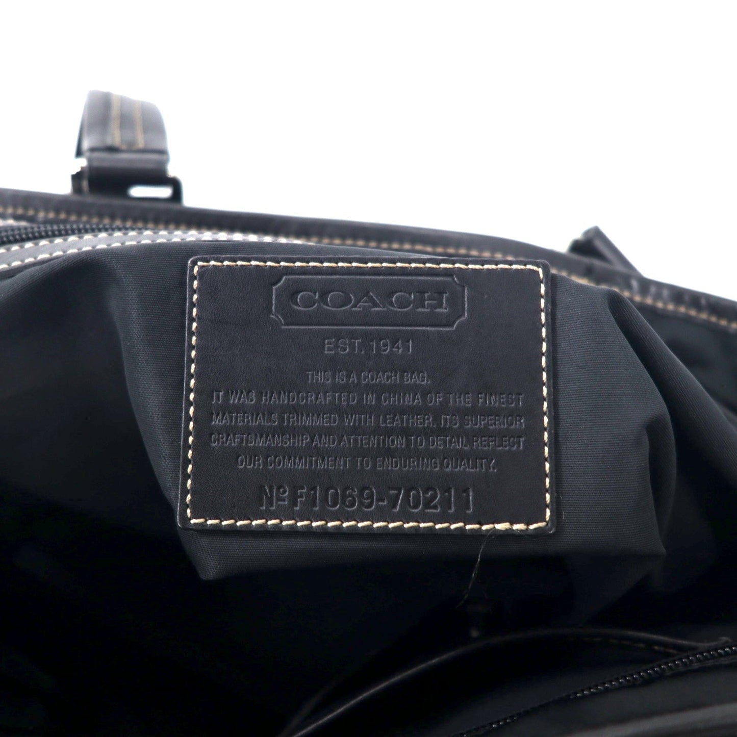COACH 2WAY ビジネスバッグ トートバッグ ブラック ナイロン レザー 70211