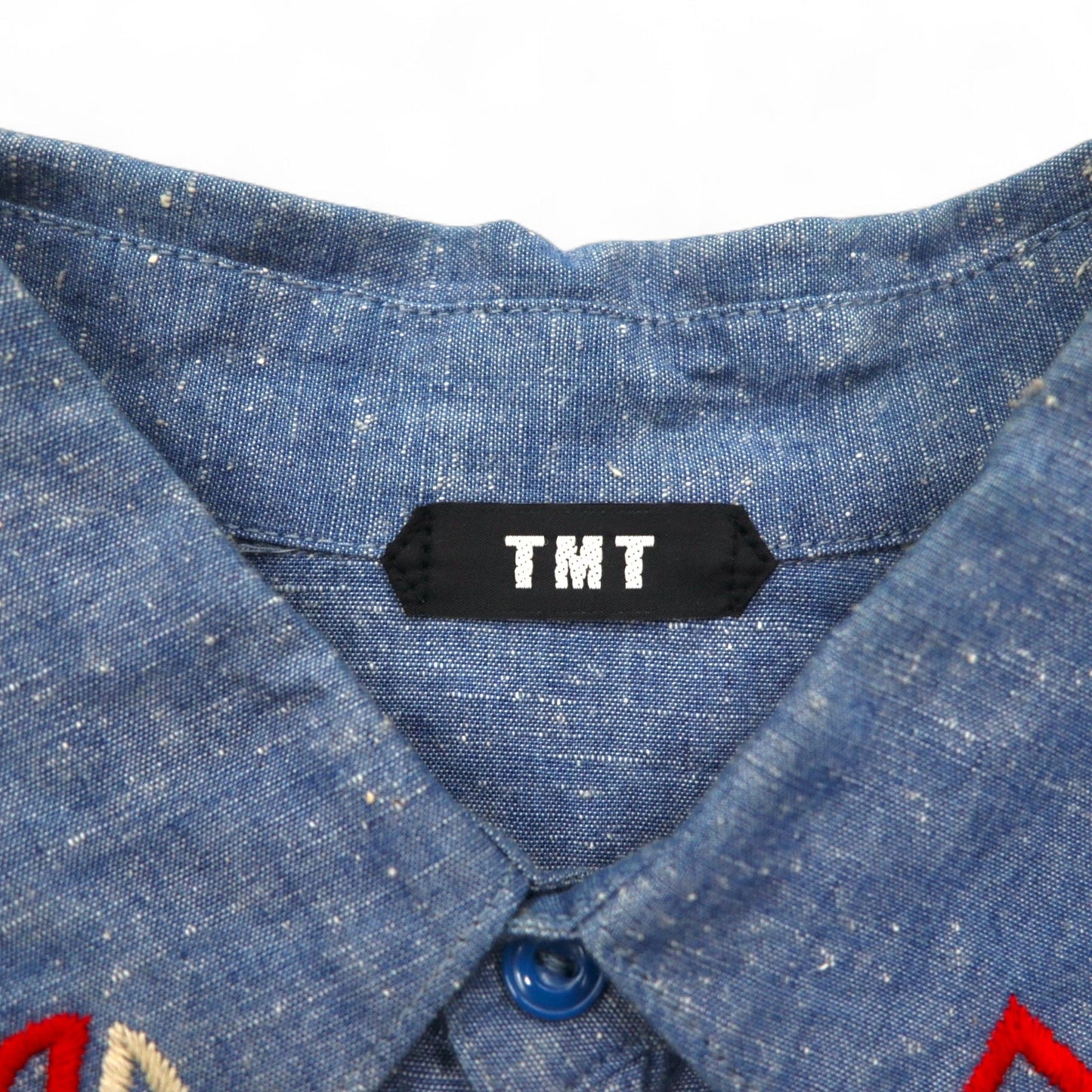 TMT スーベニア 刺繍 シャンブレーシャツ M インディゴ ブルー BIG HOLIDAY 日本製