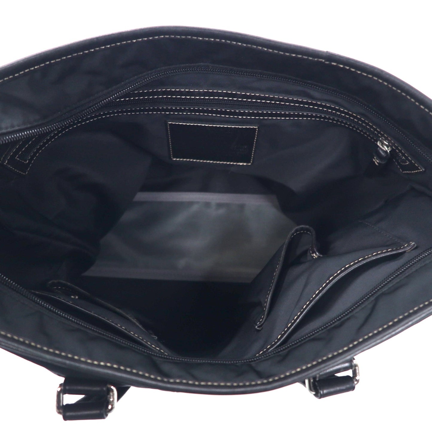 COACH 2WAY ビジネスバッグ トートバッグ ブラック ナイロン レザー 70211
