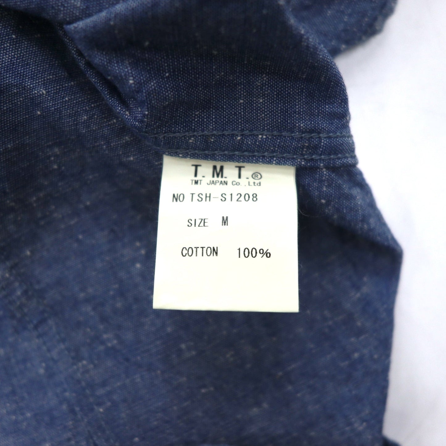 TMT スーベニア 刺繍 シャンブレーシャツ M インディゴ ブルー BIG HOLIDAY 日本製