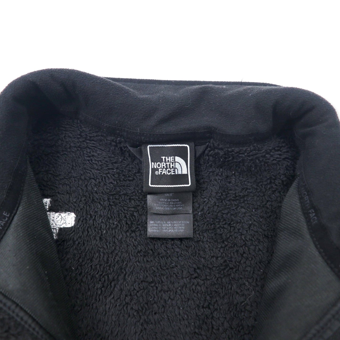 THE NORTH FACE フルジップ フリースジャケット S ブラック ポリエステル ワンポイントロゴ刺繍