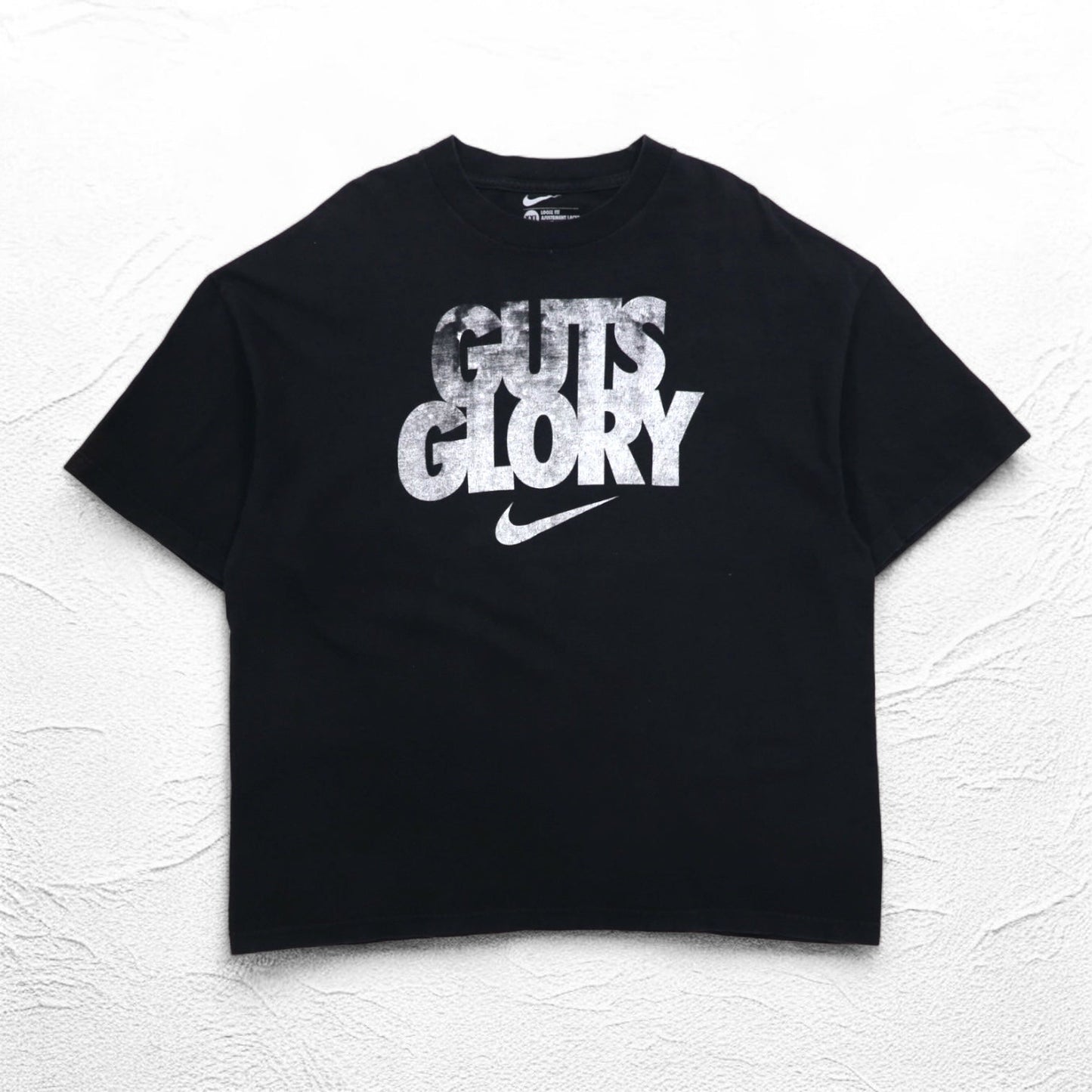 NIKE ルーズフィット Tシャツ 2XL ブラック LOOSE FIT スウォッシュ GUTS GLORY メキシコ製