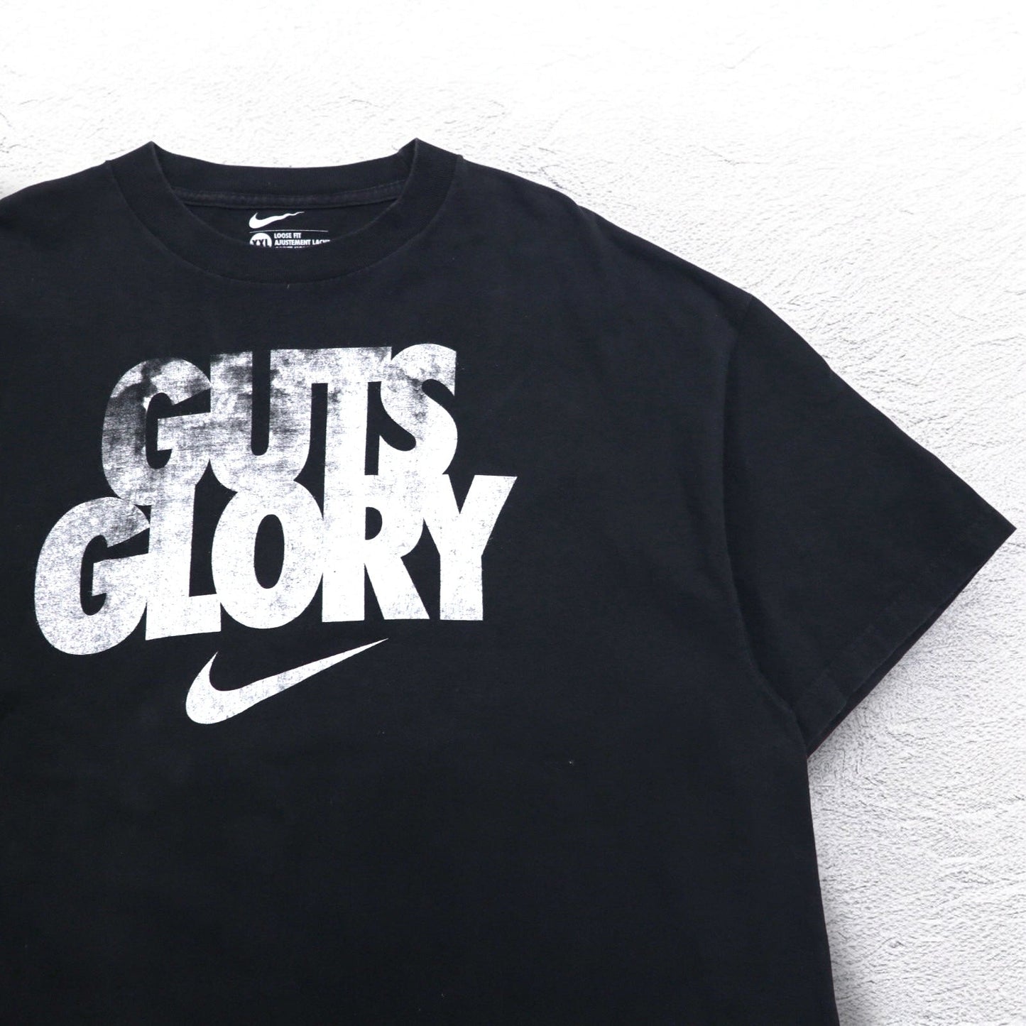 NIKE ルーズフィット Tシャツ 2XL ブラック LOOSE FIT スウォッシュ GUTS GLORY メキシコ製