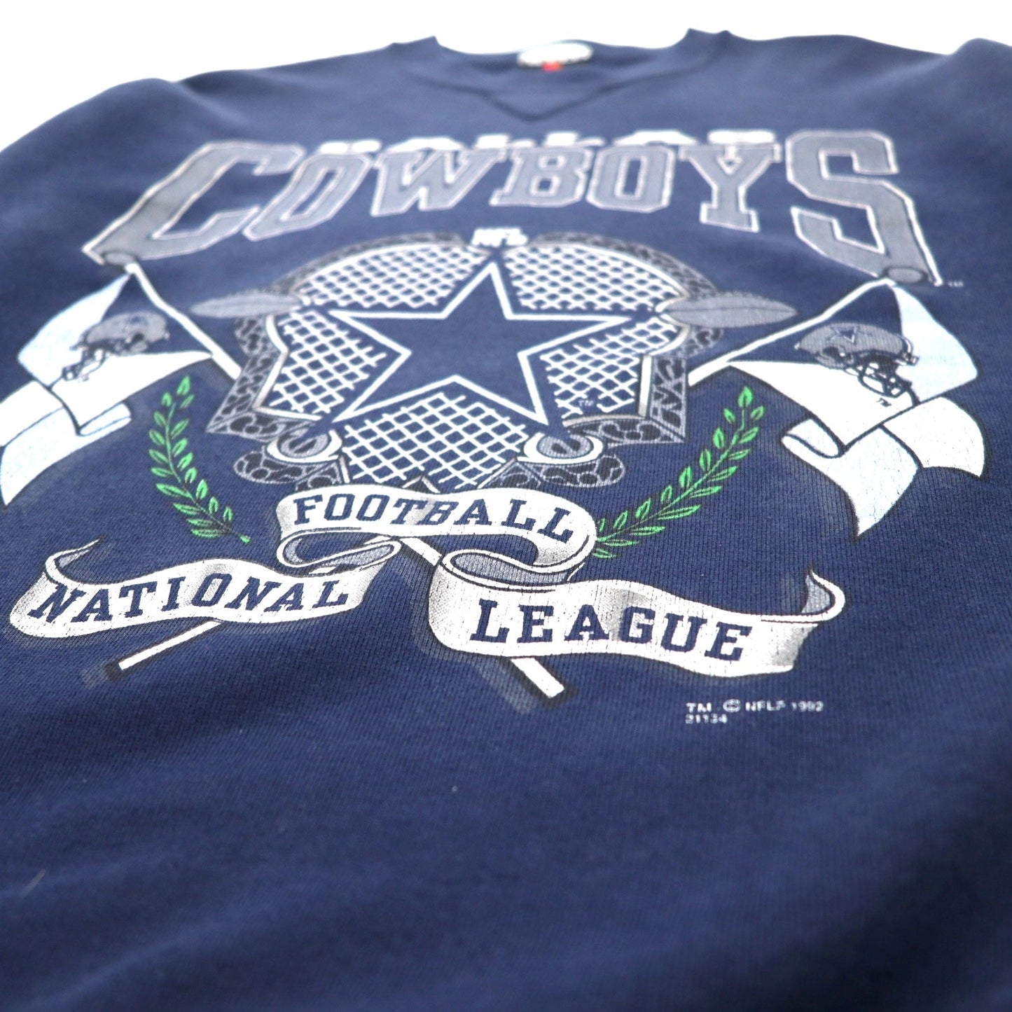 SIGNAL SPORTS USA製 90年代 NFL プリント スウェット L ネイビー コットン DALLAS COWBOYS 1992
