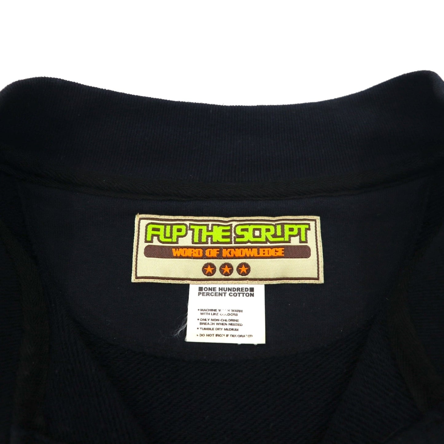 FLIP THE SCRIPT 90年代 半袖 スウェット ジャケット スタジャン 2XL ブラック スナップボタン スラッシュポケット