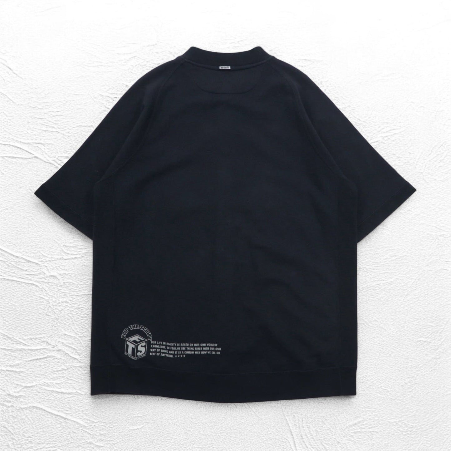 FLIP THE SCRIPT 90年代 半袖 スウェット ジャケット スタジャン 2XL ブラック スナップボタン スラッシュポケット