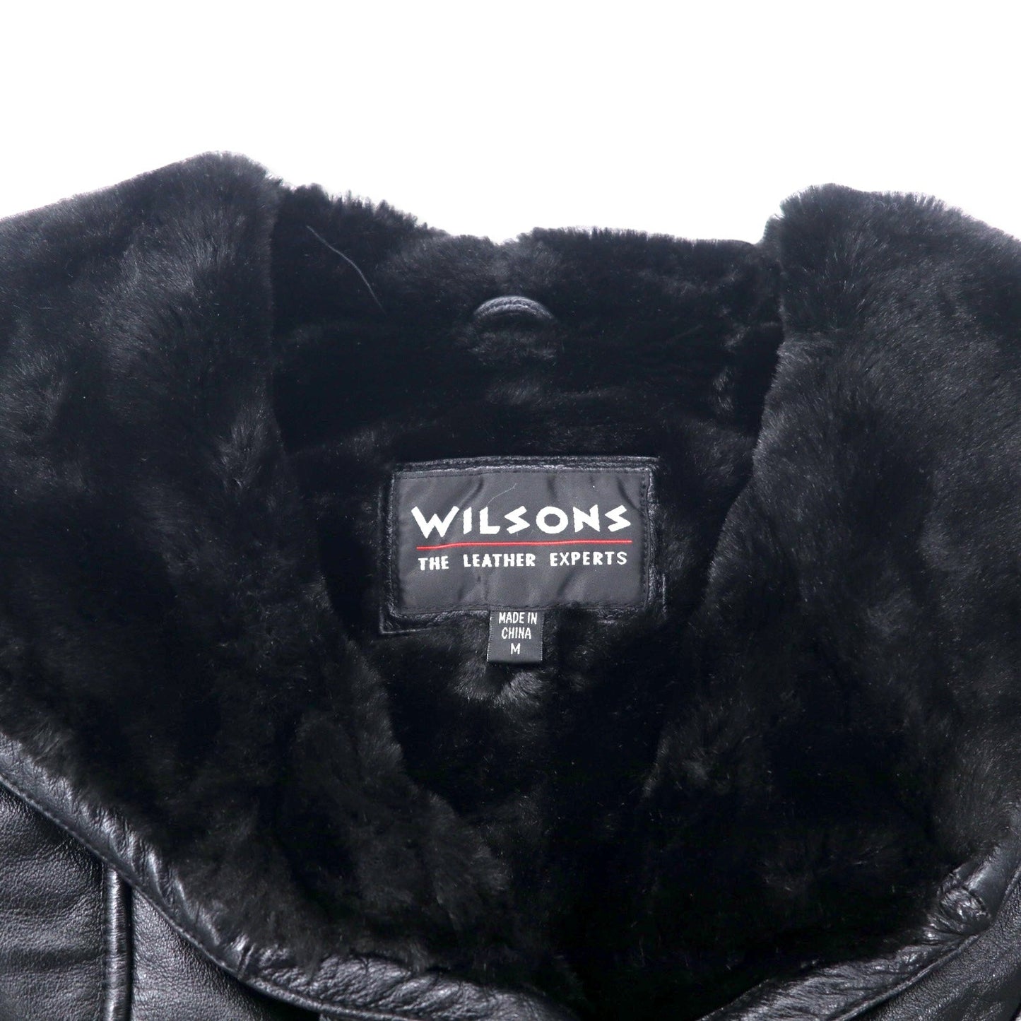 WILSONS ダブル ライダースジャケット レザージャケット フーディー M ブラック アクリルファー ライナー
