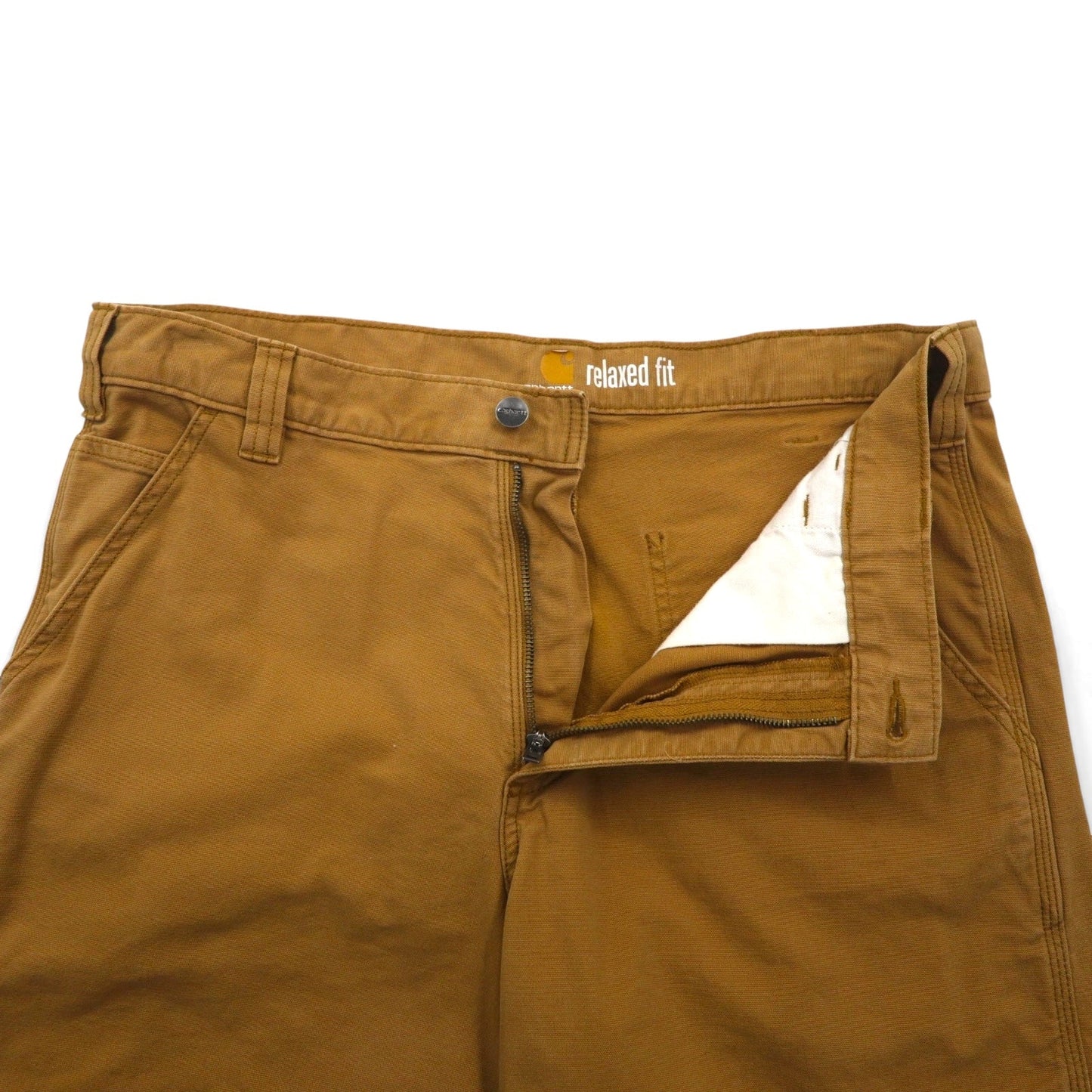Carhartt リラックスフィット ダック地 ショート ワークパンツ RUGGED FLEX RIGBY WORK SHORTS ハーフパンツ L ベージュ 102514