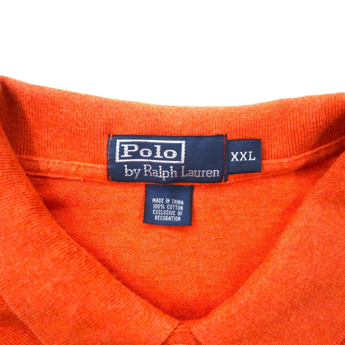 Polo by Ralph Lauren ポロシャツ XXL オレンジ コットン 鹿の子 スモールポニー刺繍 ビッグサイズ