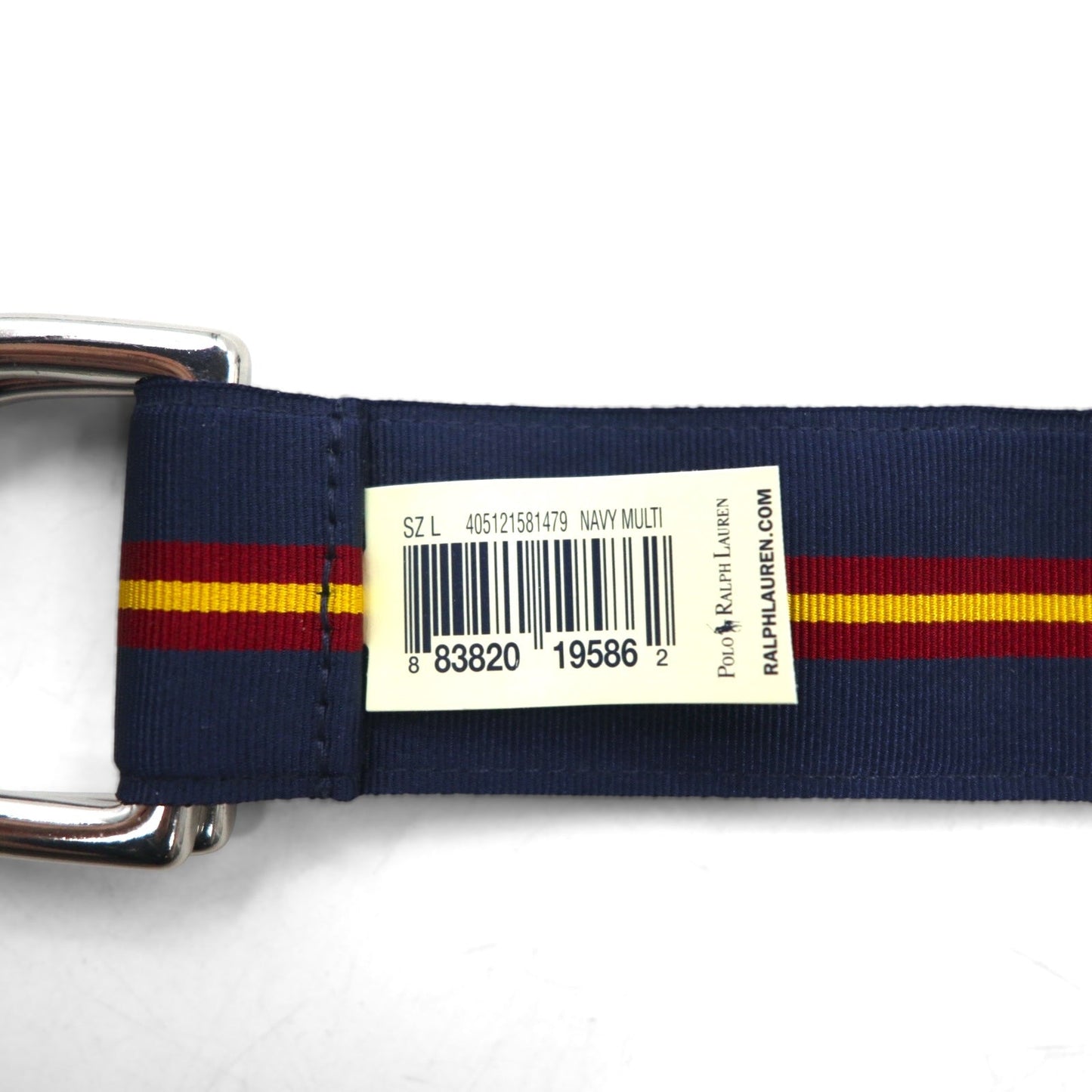 POLO RALPH LAUREN USA製 ダブルリング リボンベルト ネイビー ナイロン デッドストック 未使用品