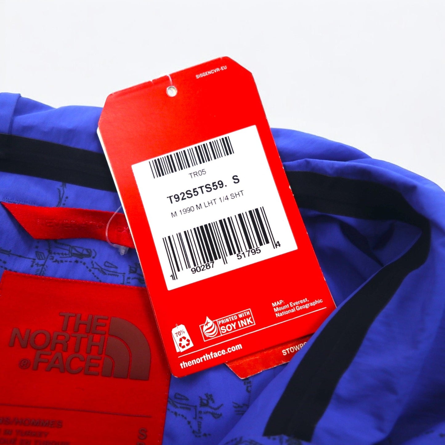 THE NORTH FACE RED LABEL × Slam Jam マウンテンパーカー アノラック S ブルー 総柄 パッカブル M1990 T92S5TS59 未使用品