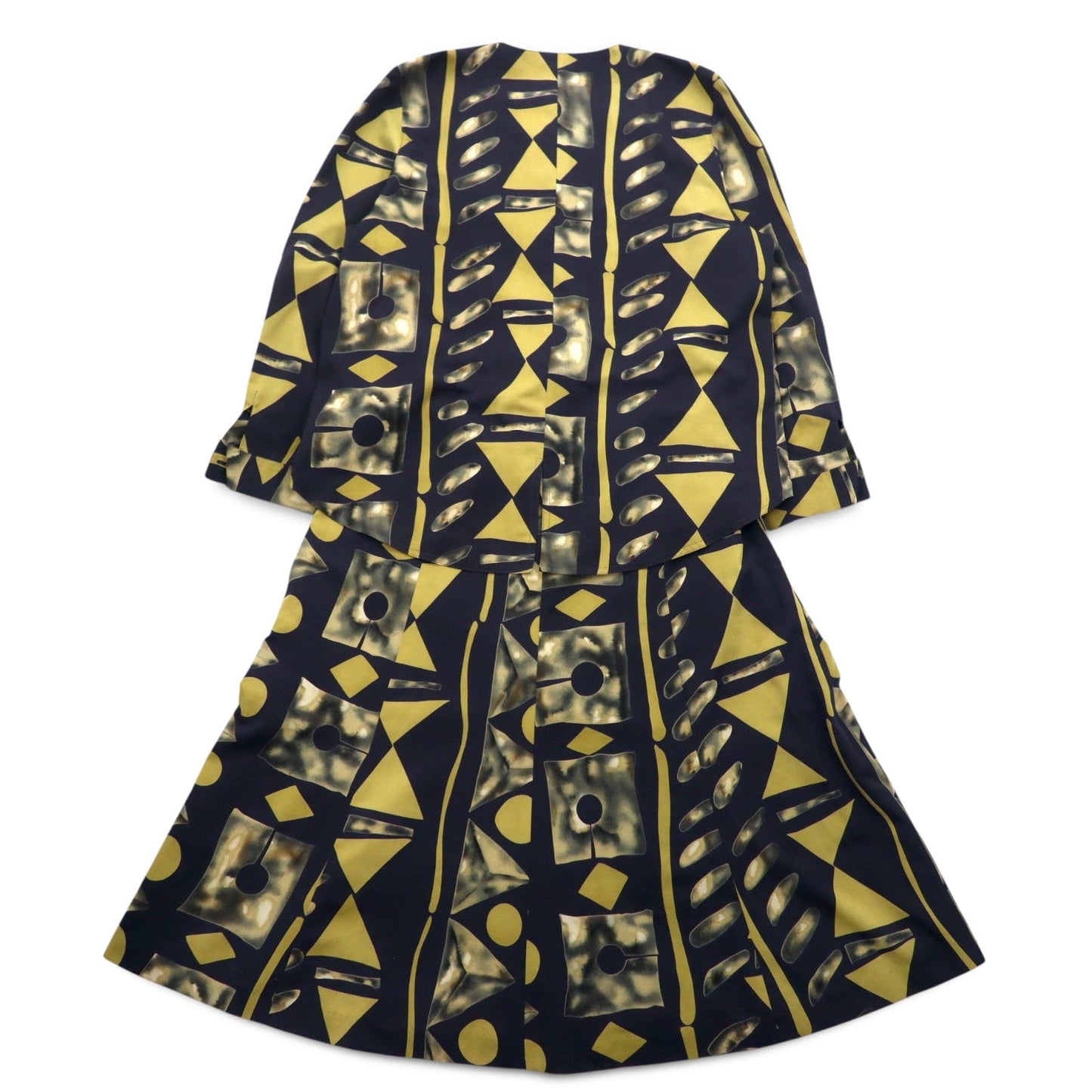Vintage 90s Japan Made Retro Top and Skirt Set HORIBE レトロ セットアップ スカート XL 総柄 日本製