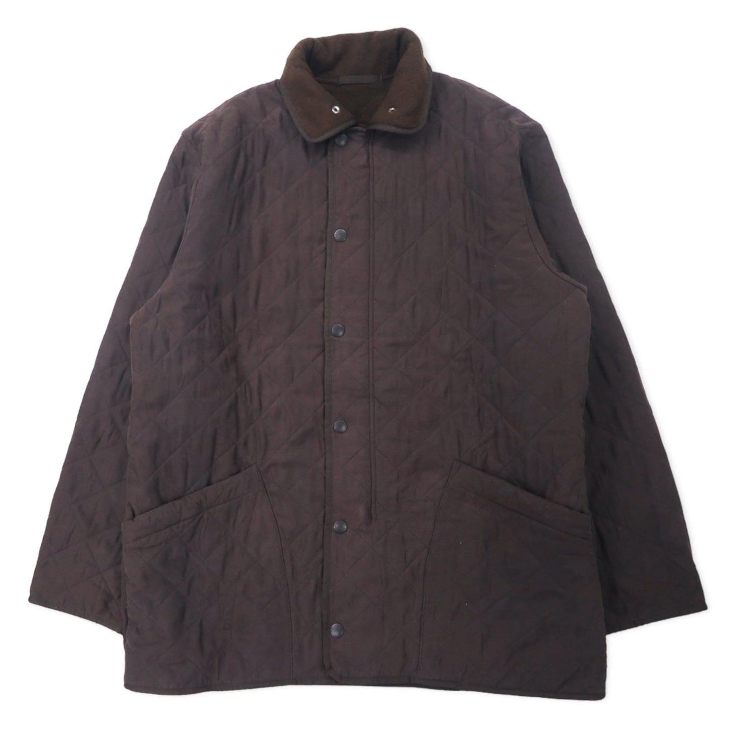 Barbour キルティングジャケット XL ブラウン ポリエステル フリースライナー MICROFIBRE POLARQUILT MQU0022BR95