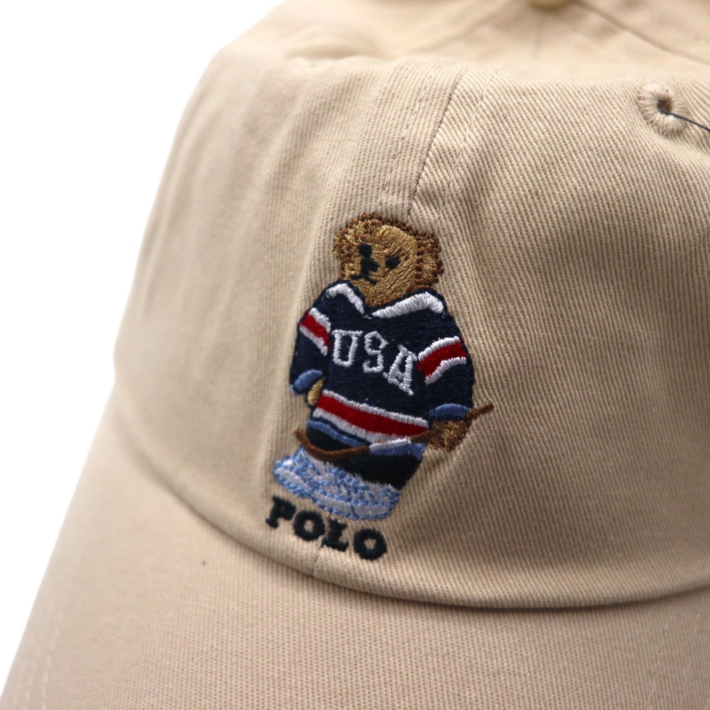POLO RALPH LAUREN ポロベア ベースボールキャップ ONE ベージュ コットン ロゴ刺繍 710548524004 BSR 未使用品