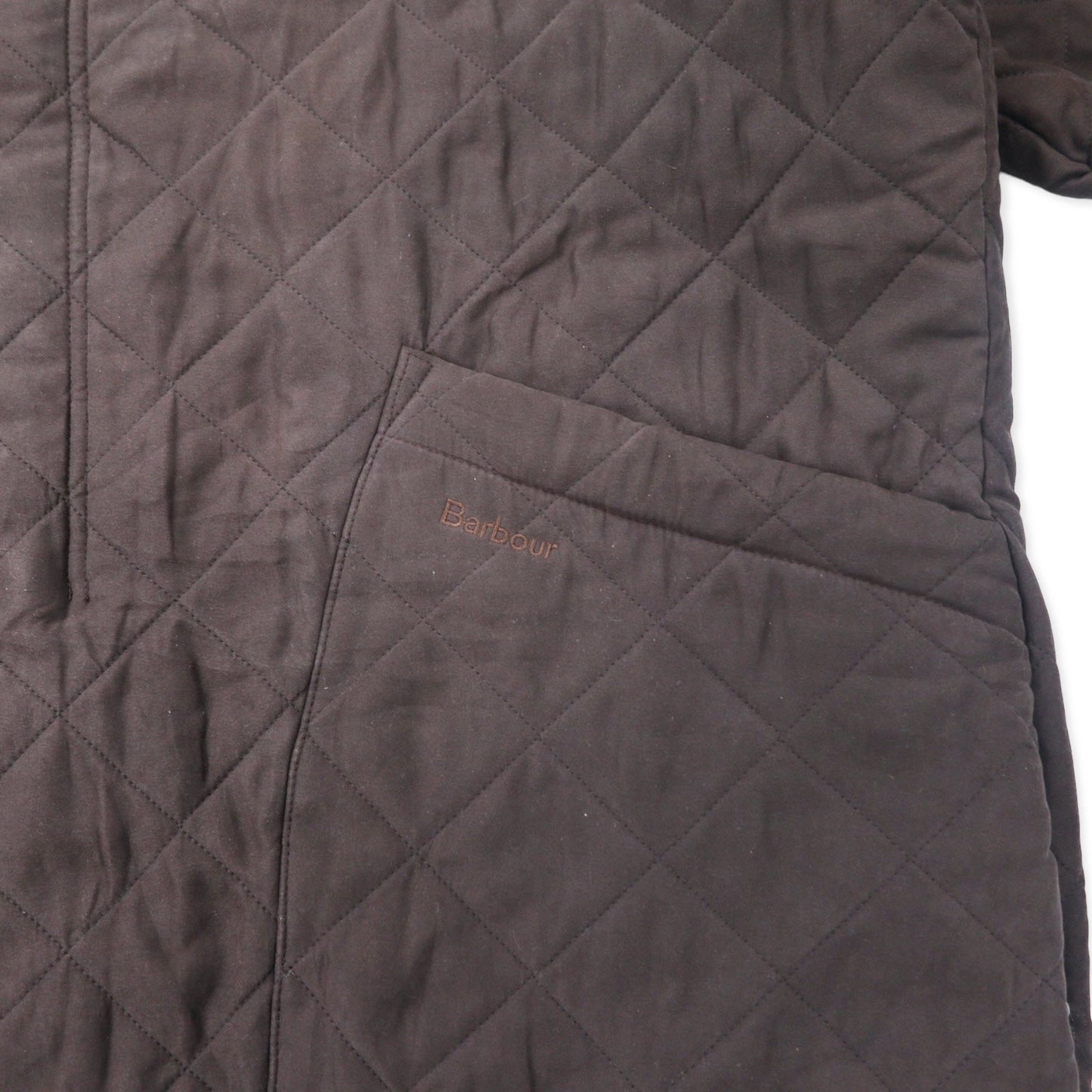 Barbour キルティングジャケット XL ブラウン ポリエステル フリースライナー MICROFIBRE POLARQUILT MQU0022BR95