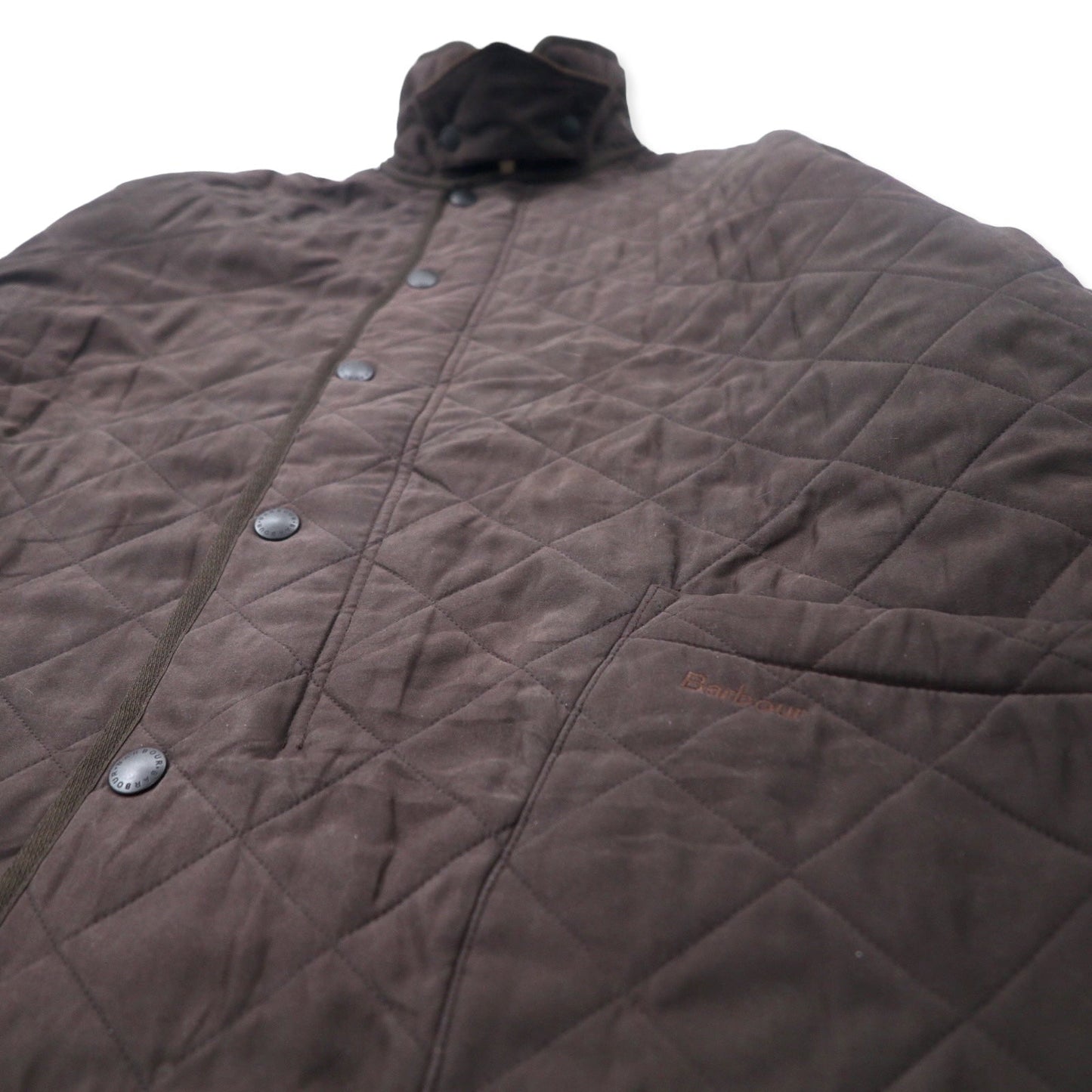 Barbour キルティングジャケット XL ブラウン ポリエステル フリースライナー MICROFIBRE POLARQUILT MQU0022BR95