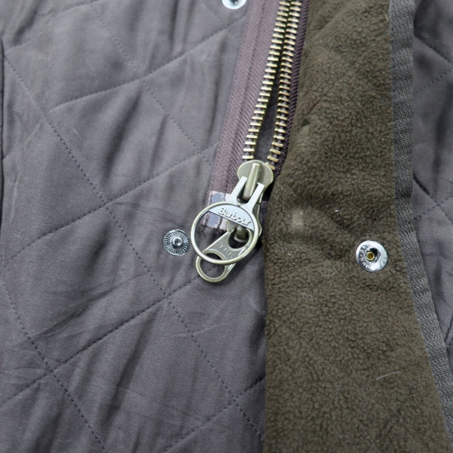 Barbour キルティングジャケット XL ブラウン ポリエステル フリースライナー MICROFIBRE POLARQUILT MQU0022BR95