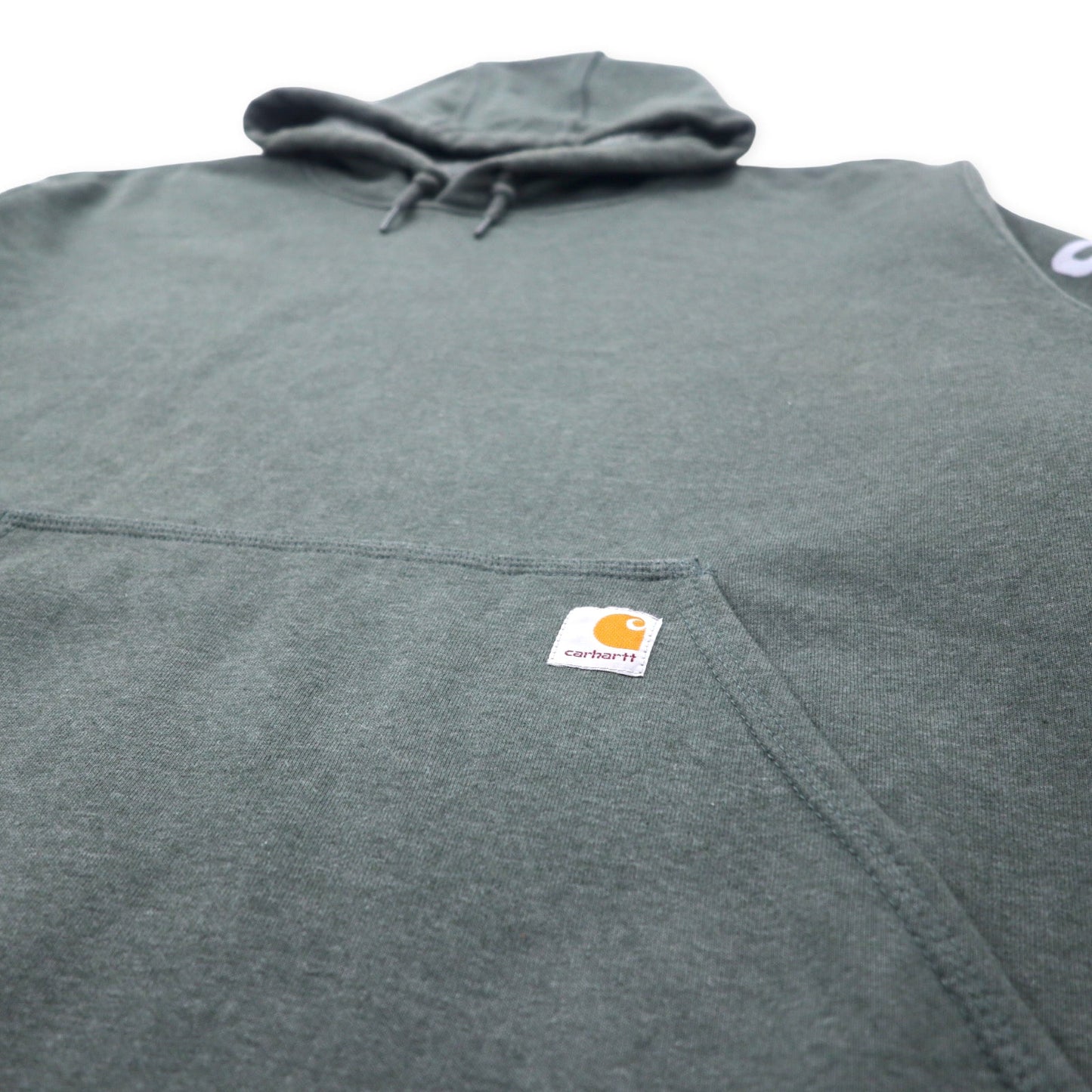 carhartt ルーズフィット プルオーバーパーカー 3XL グレー コットン 裏起毛 袖ロゴ ビッグサイズ メキシコ製
