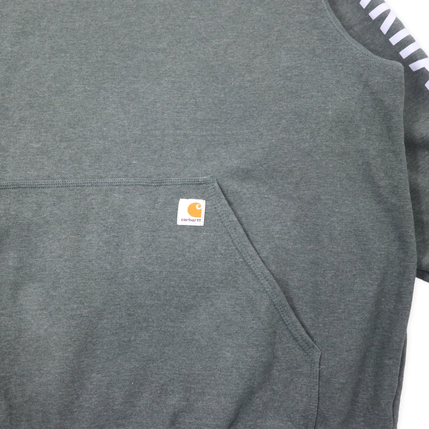 carhartt ルーズフィット プルオーバーパーカー 3XL グレー コットン 裏起毛 袖ロゴ ビッグサイズ メキシコ製