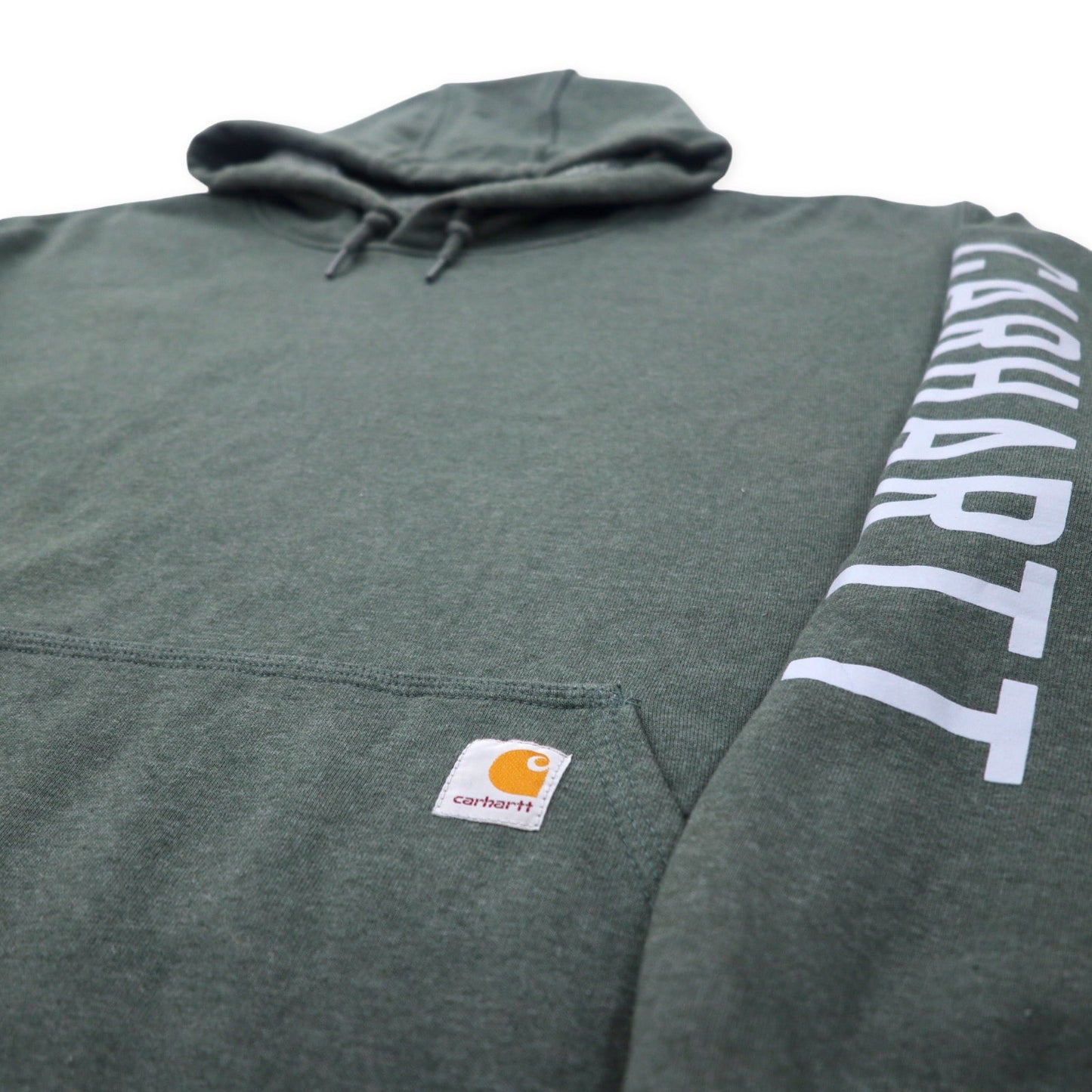 carhartt ルーズフィット プルオーバーパーカー 3XL グレー コットン 裏起毛 袖ロゴ ビッグサイズ メキシコ製