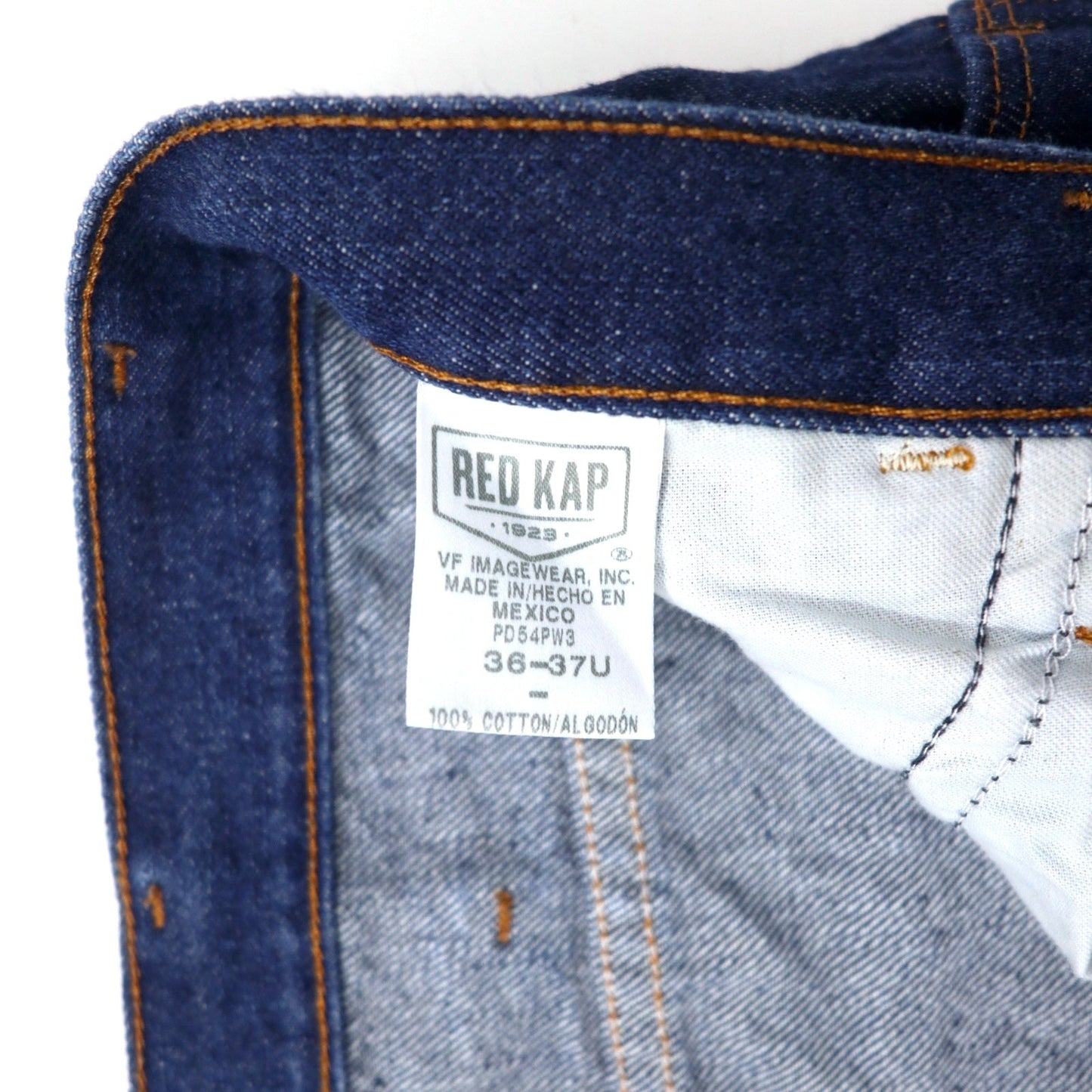 RED KAP 90年代 リジッド デニムパンツ 36 ブルー 濃紺 コットン ジッパーフライ メキシコ製